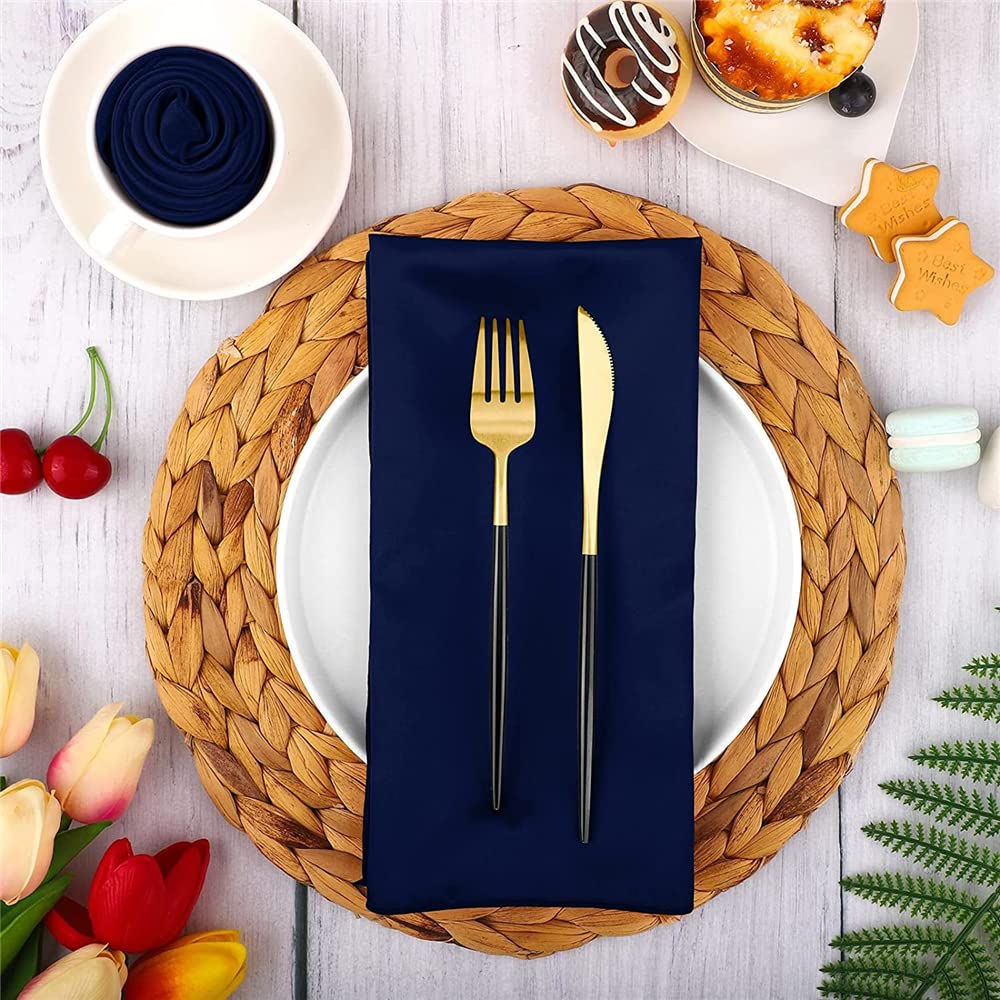 FANSU Servietten 10/20/50/100er Pack, Hochwertige Stoffserviette Waschbare Weiche Stoffservietten für Weihnachten, Hochzeit, Geburtstag, Feiern (Gold,30x30cm/100er Pack)