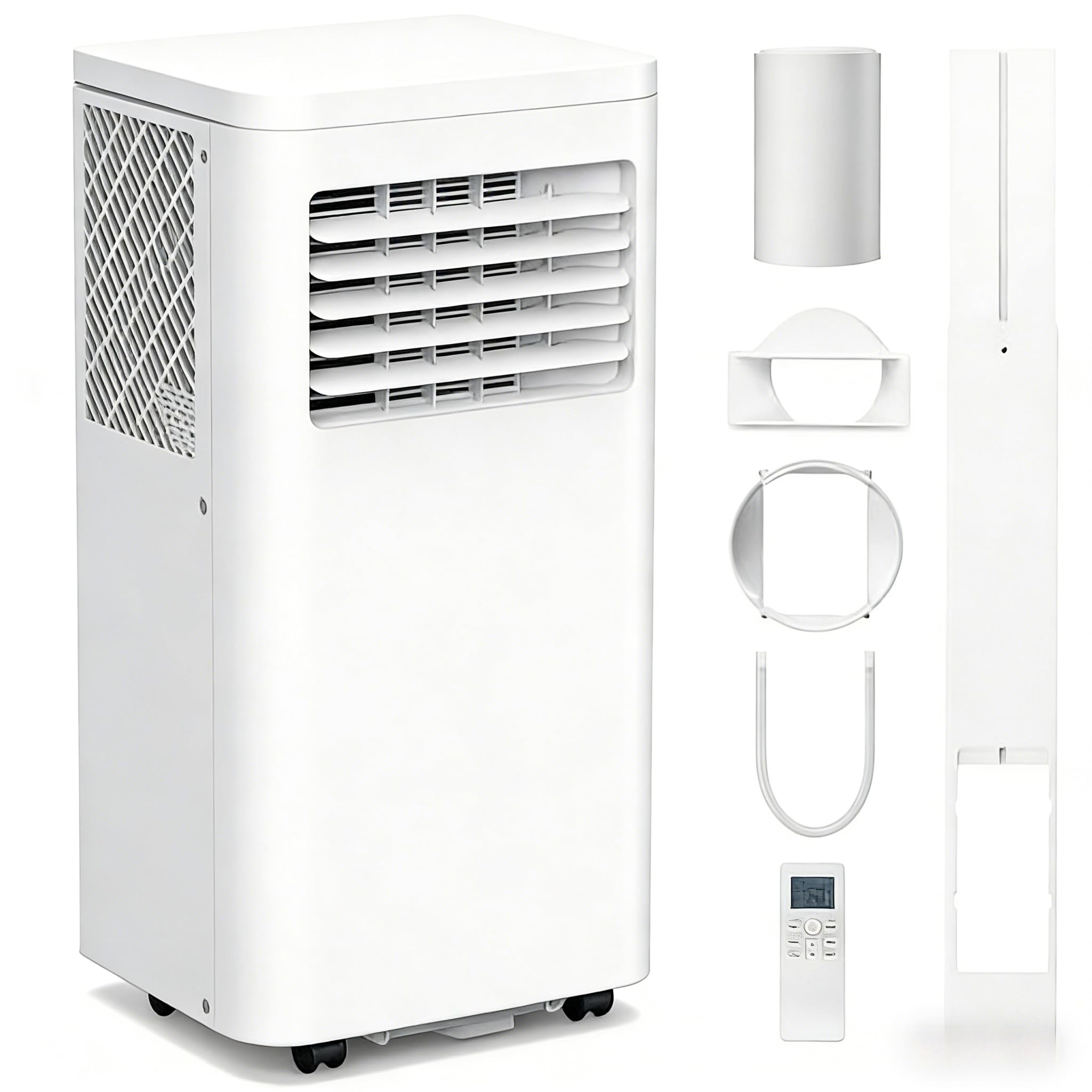 8000 BTU Portable Air Conditioners for Room up to 350 Sq. Ft, 3-in-1 Mini AC Unit for Bedroom with Dehumidifier & Fan Mode, Remote Control, Sleep Mode, 24H Timer