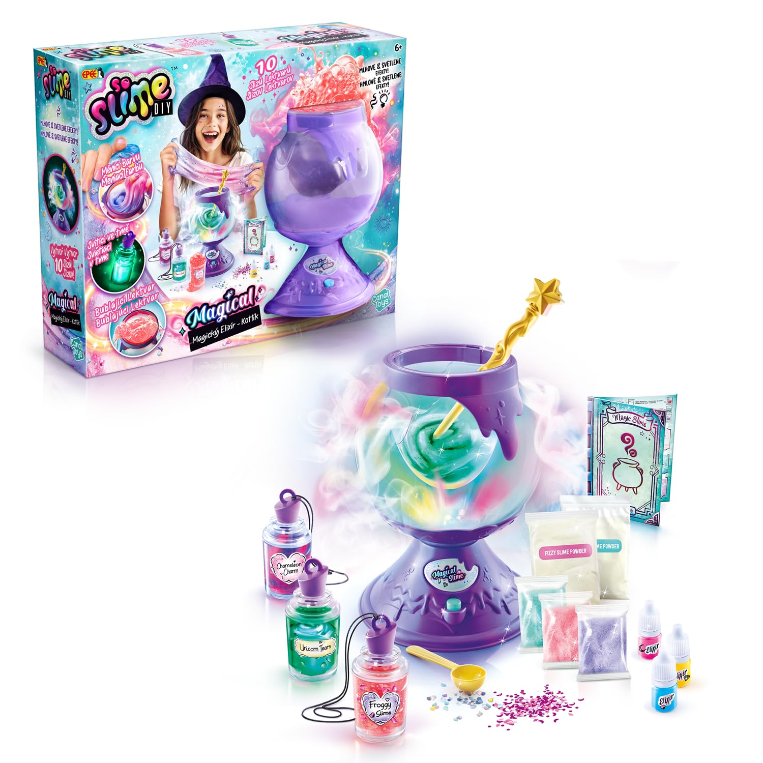 C Toys - So Slime – Die Zaubertränke für Kinder ab 6 Jahren – Geschenkidee für 10 personalisierte Slimes mit magischen Effekten – SSC 371