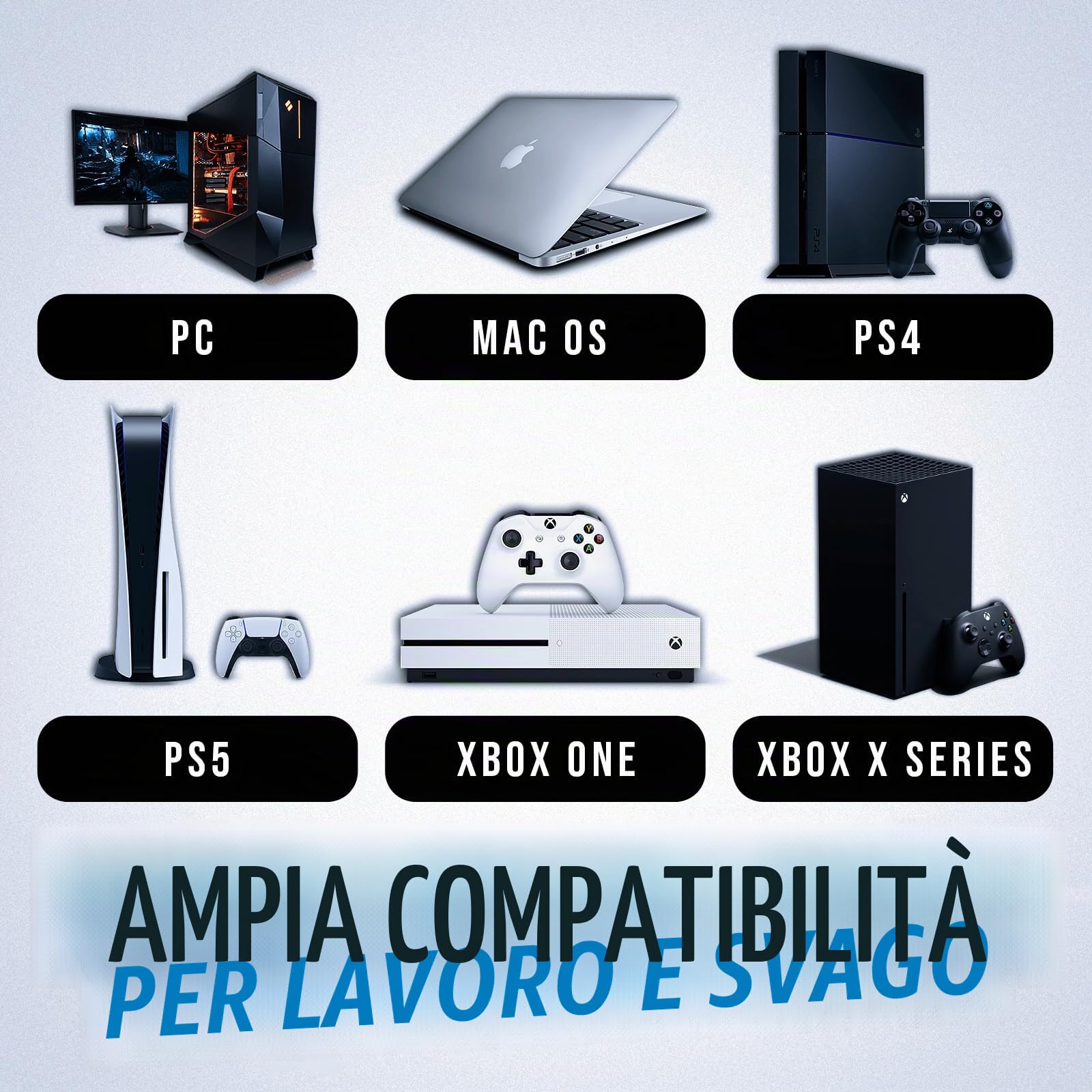 KLIM Chroma De Tastiera Qwertz Tedesco per Gaming USB | Colori da Videogioco e Retroilluminata, PC Console Windows - Bianca