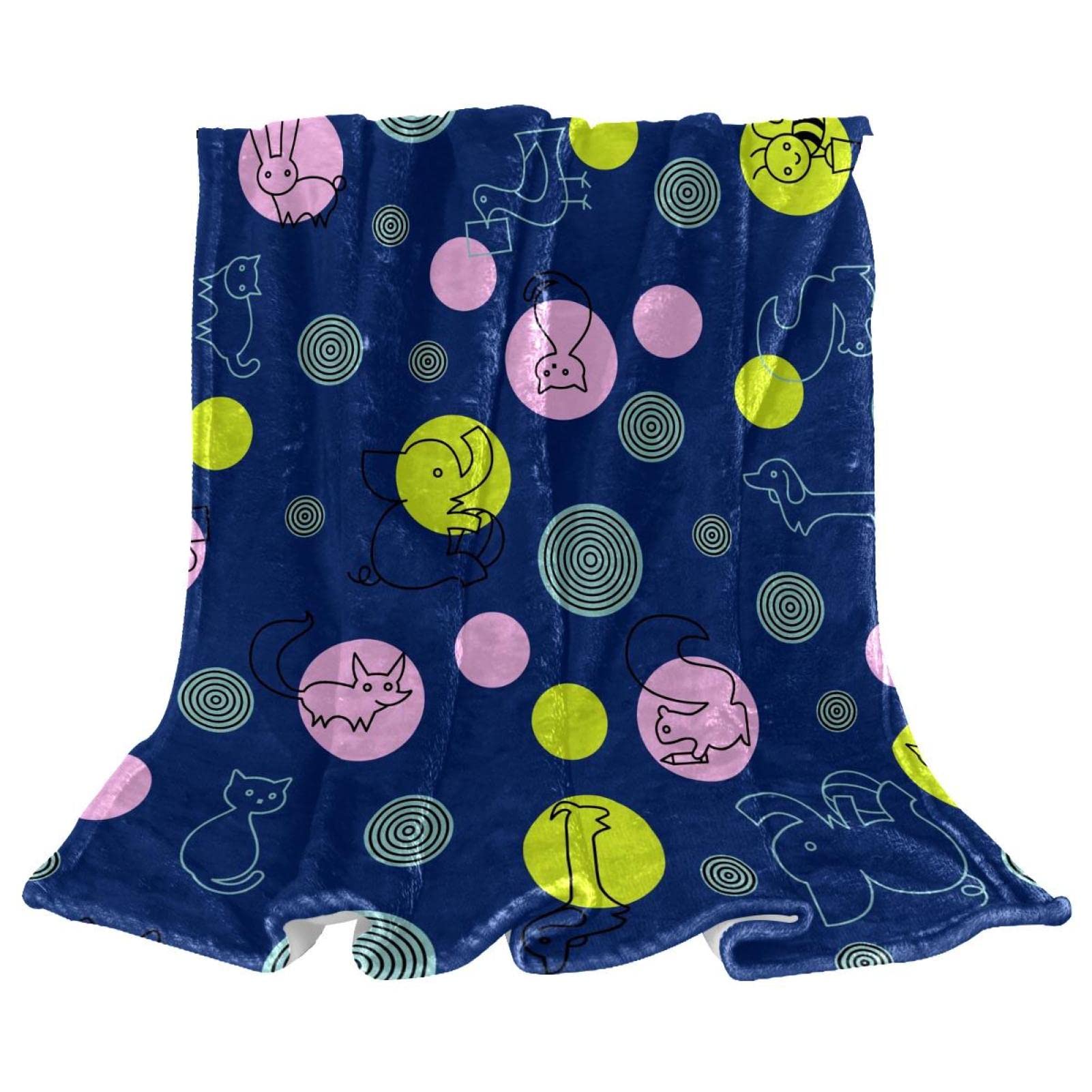 Couverture polaire anti-froid plaid canapé peluche motif animal contre les frissons