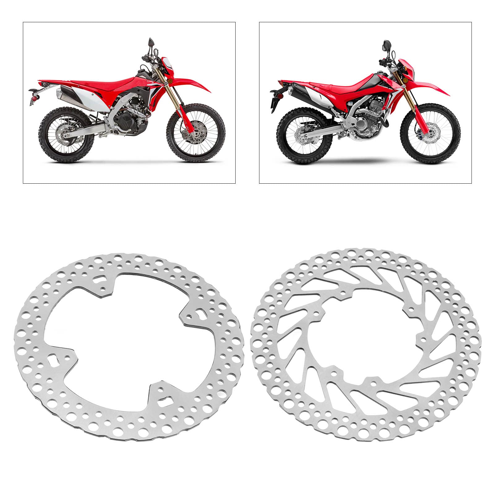 Qqmora Set Rotore Freno a Disco da 240 Mm di Ricambio Durevole in Acciaio Inossidabile per CR125R CR250R CRF250R CRF450R