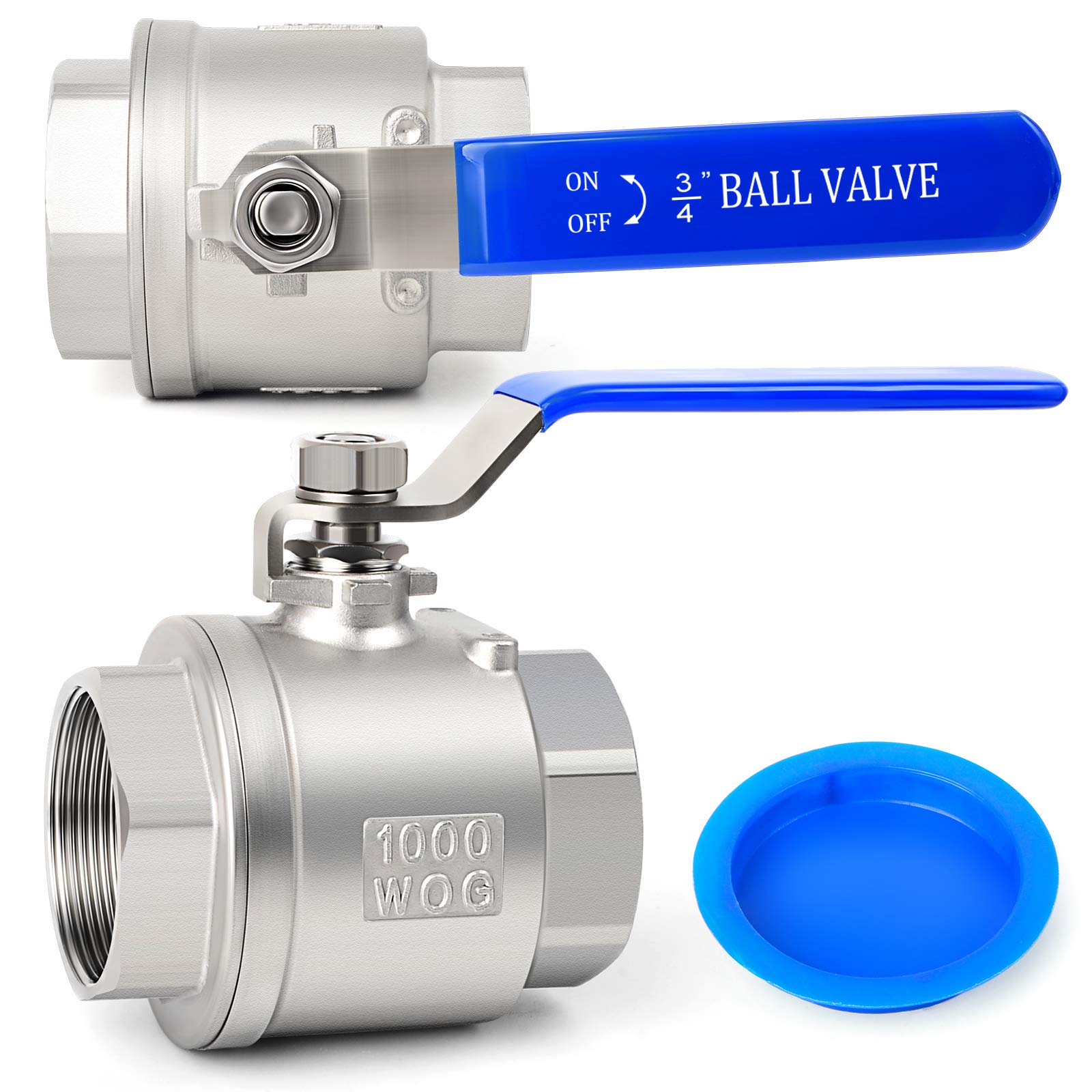 TAISHER 1 PCS 3 Inch FBSP Heavy Duty Full Porat Kogelkraan 304 Roestvrij Staal met Blauwe Handgrepen