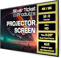 Vista 1 de Silver Ticket Products S7 Series 6 Piece Thin Bezel Home Theater Fixed Frame 4K, 8K Ultra HD, HDTV, HDR, Active 3D Projection Screen, 16:9 Format