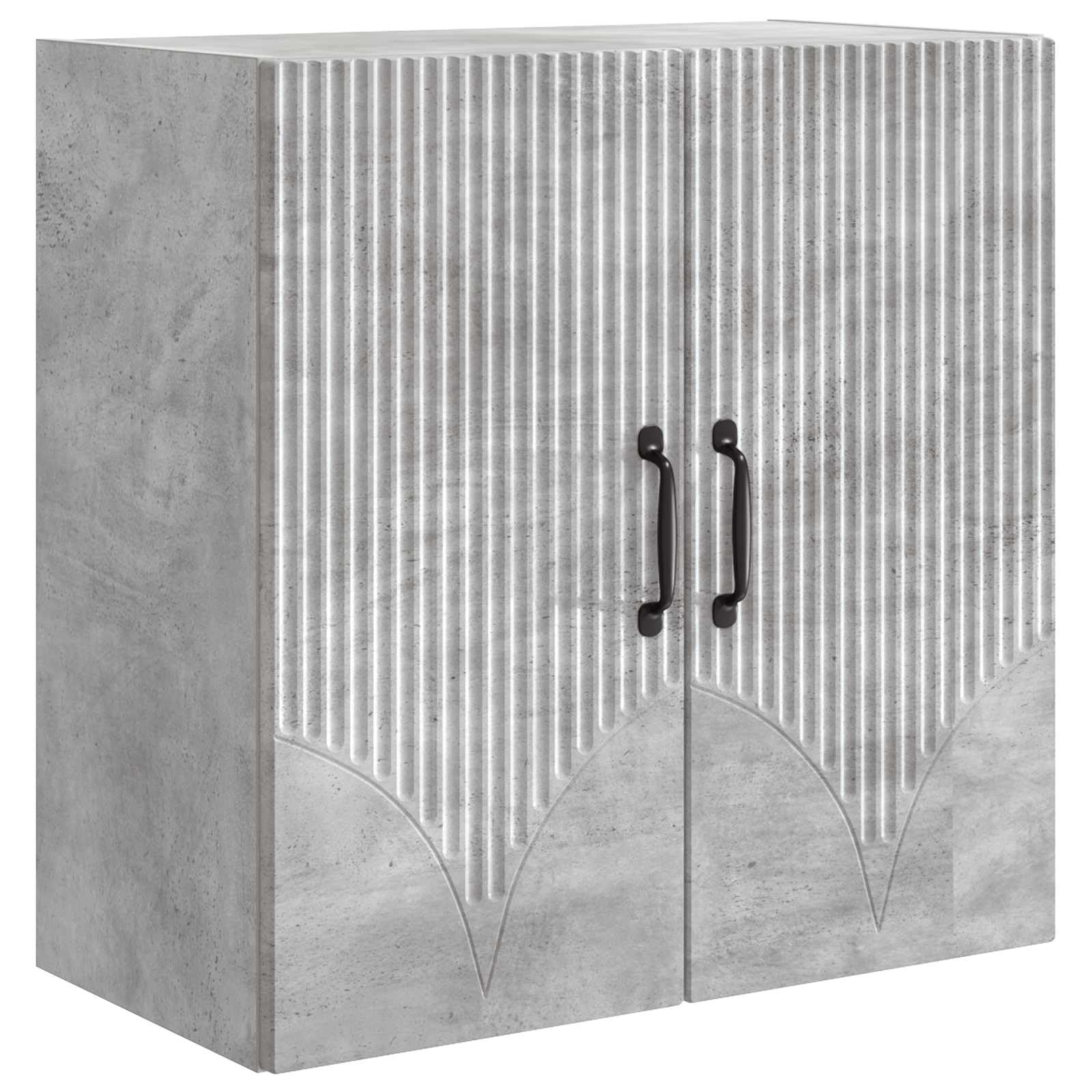 Armario de pared gris hormigón de 59x31x60 cm con 2 puertas y estante