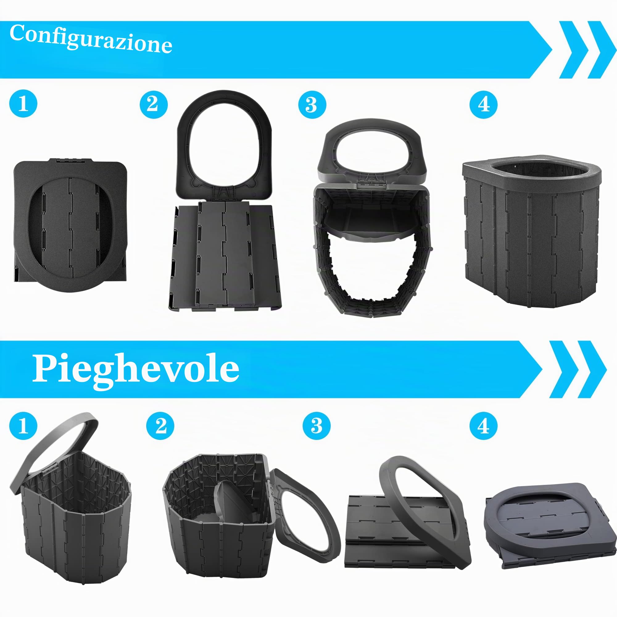 KINSPORY Toilette Portatile, WC Portatile, WC Portatile per Campeggio, WC Camper