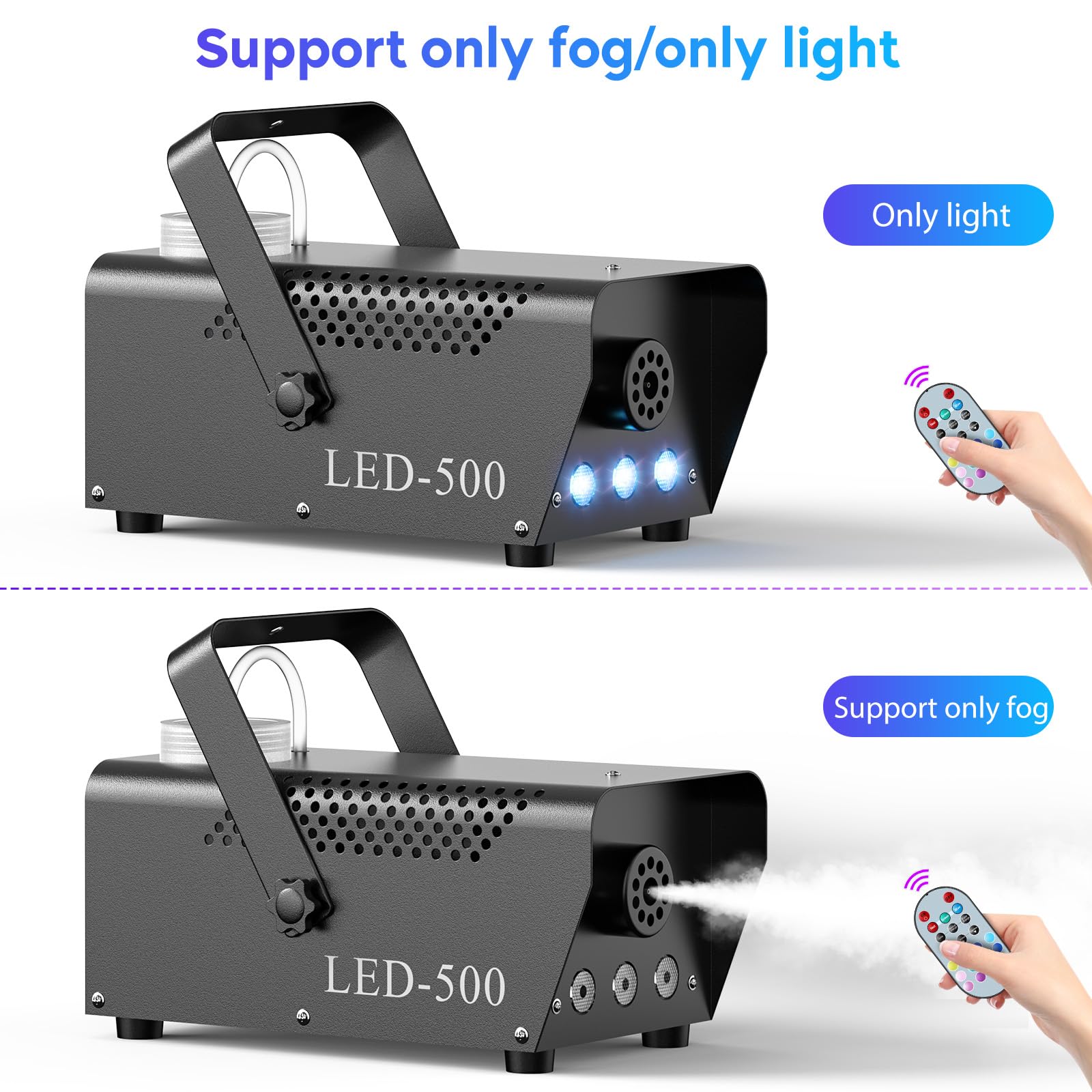 500W Macchina Fumare Macchina Della Fumo Portatile 3 RGB LED Macchina Fumo Macchina Telecomando Per Halloween Natale Festa Matrimonio