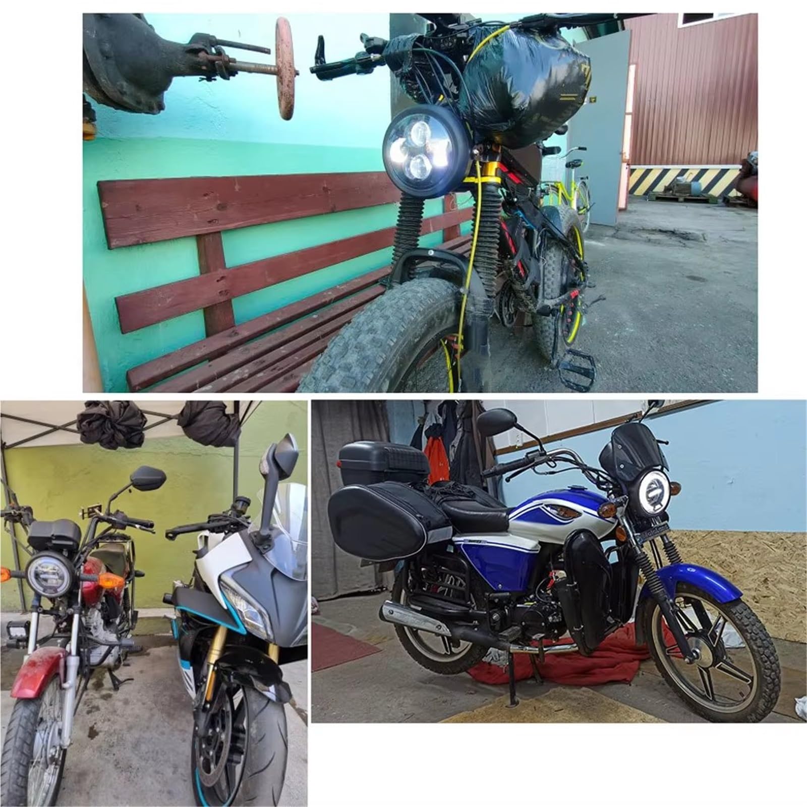 MESKEL Fari Anteriori Moto per Sportster per Cafe per Racer per Chopper per Bobber Faro Universale per Moto da 6,5 ​​"Faro A Testa Rotonda | Only Headlight