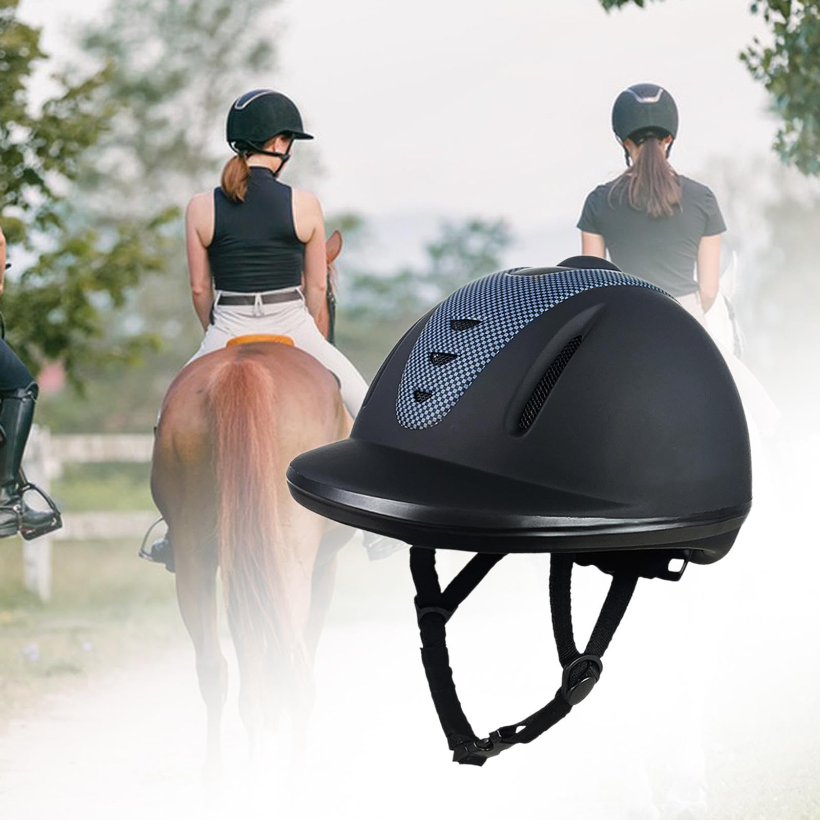 Almencla Reithelm Luftdurchlässiger Equestrian Pferdesporthelm Verstellbar Schlagfest mit Weichem Innenfutter für Kinder Erwachsene Outdoor Radfahren