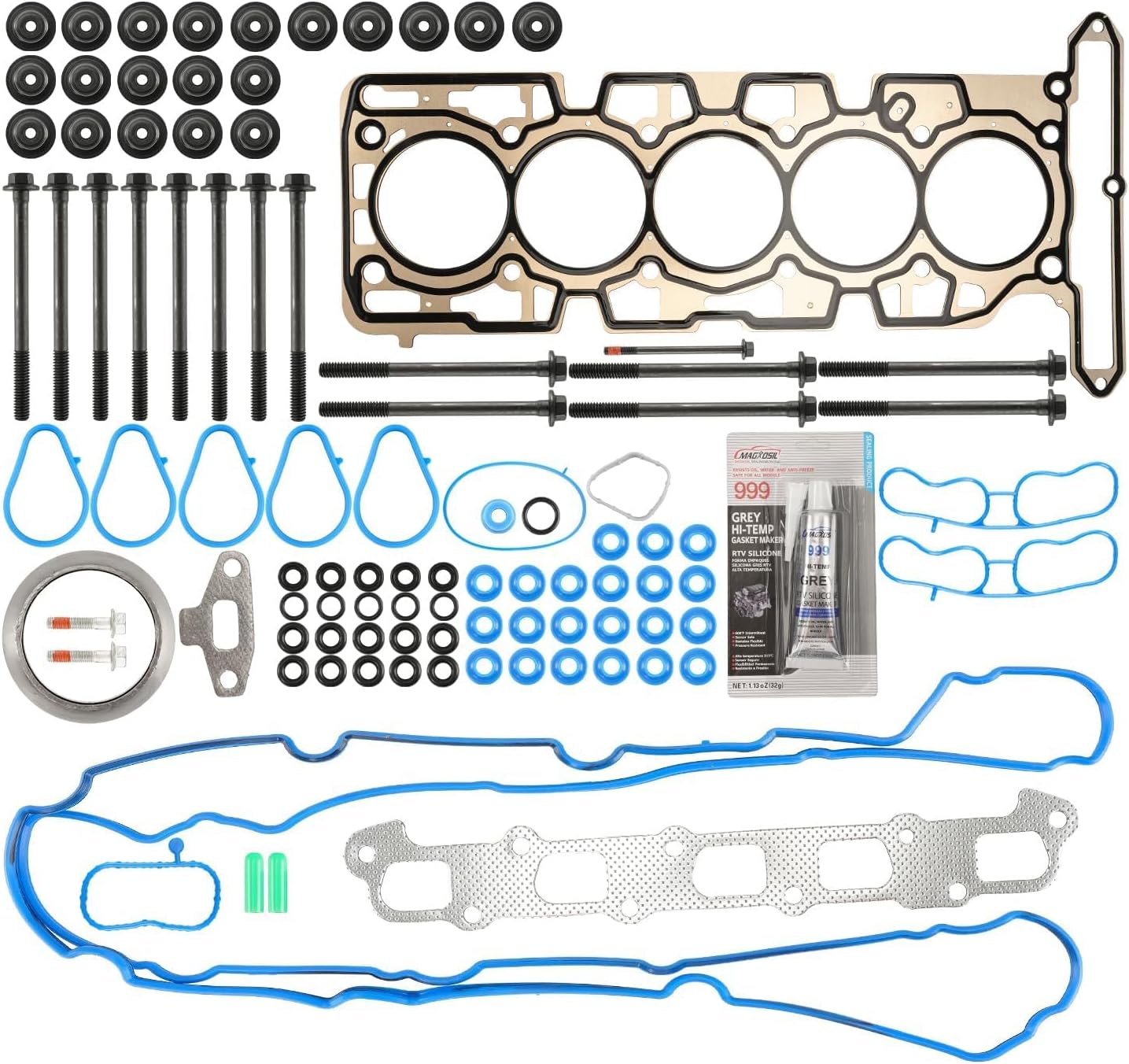 Torchbeam Head Gasket Set with Head Bolts HS26390PT ES71334 Fit for Canyon 2007-2012,Colorado 2007-2012,H3 2007-2010,H3T 2009-2010,i-370 2007-2008, Engine Cylinder Head Gasket Kit