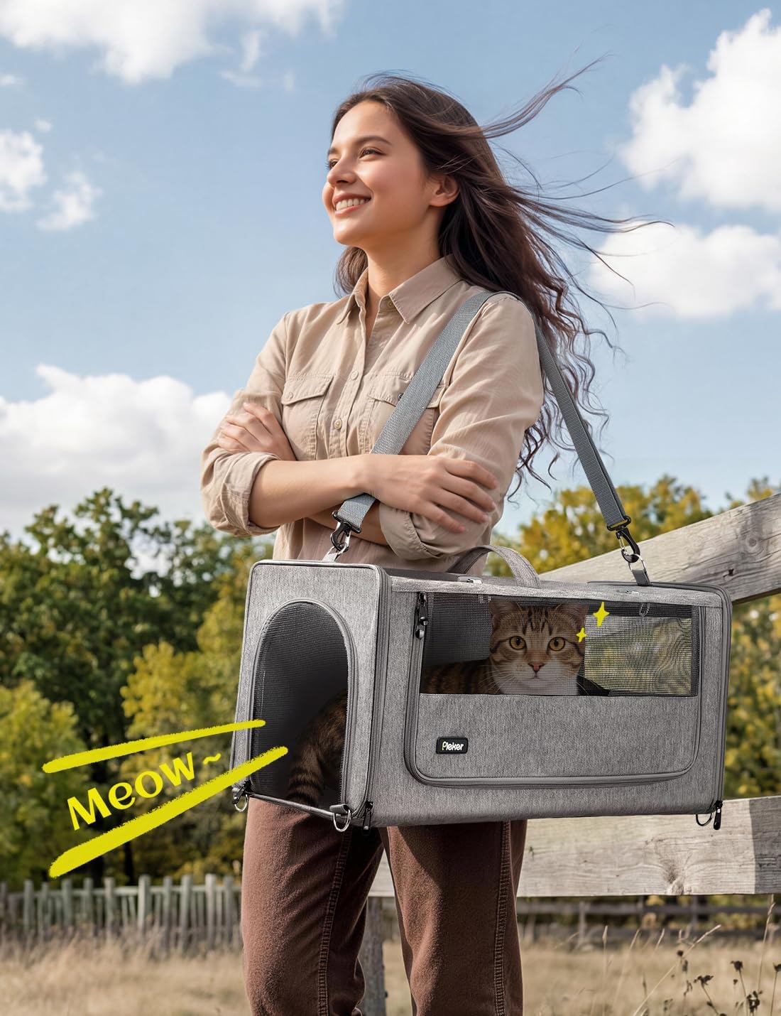 Pet Carrier for Small/Medium Cats Up to 22lbs, 4 in 1 Multi-Level Door Hanging Cat Tree Tower Condo for Indoor Cats, Collapsible and Tool-Free Assembly, Fits Doors <86in H