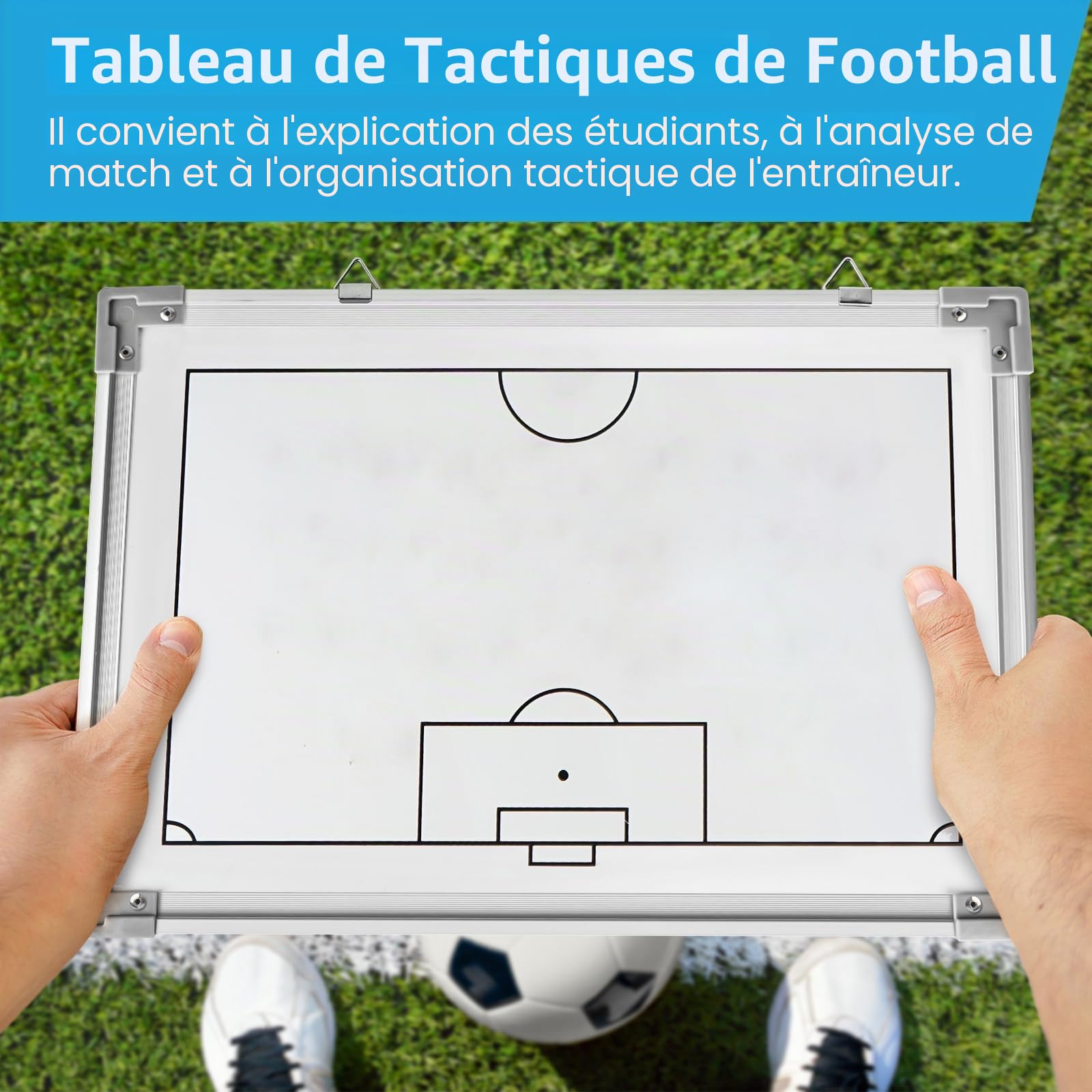 RoseFlower Tableau Tactique de Football, Entraîneur de Football Magnétique Stratégie Panneau kit Entrainement Football avec Marqueur et Gomme - Soccer Coach Board pour Entraînement, Compétition#4