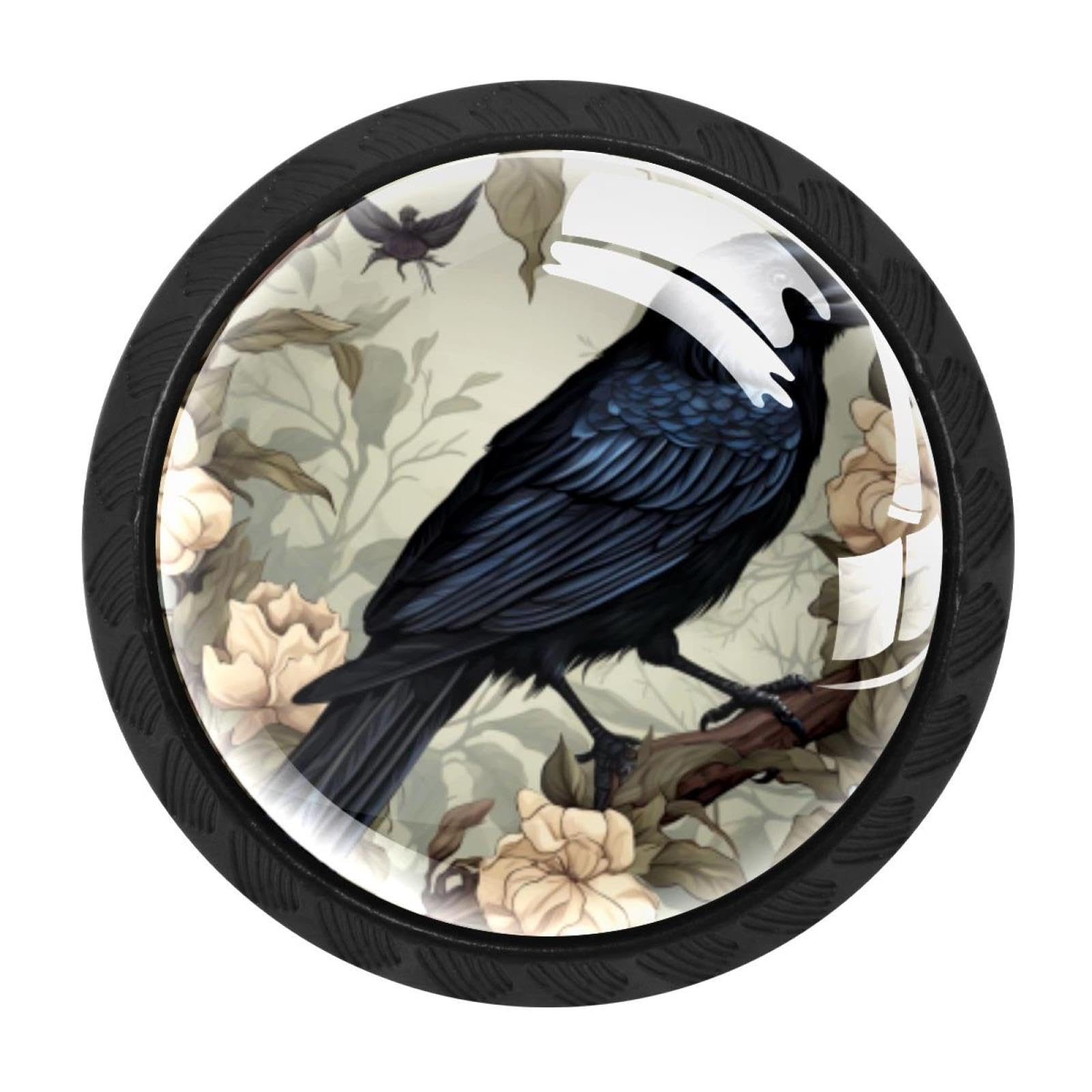 Chenzzzz Multicolored 07 4 Pack Crow Drawer Knobs Cabinet Knobs Crystal Glass Knobs Pulls Handles For Kitchen Cabinet Hardware Cupboard Door Dresser Wardrobe Home Decor
