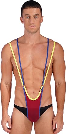 AGJGFM Mens V Sling Stretch Sexy Underwear Mankini Briefs Suspender Swimsuit Swimwear Thong