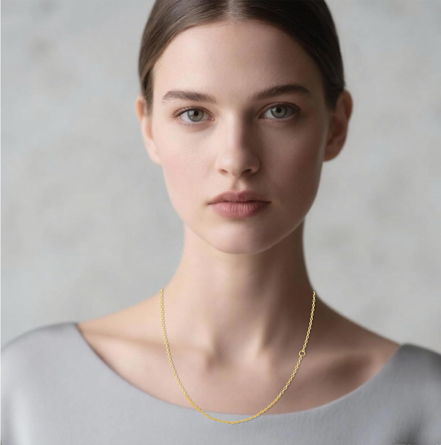 18k Gold Plated 925 Sterling Silver Chain Necklaces for Women, Dainty Sturdy Thin Necklace Chain for Stacking Layering, 18 Inches Chain Length - Image 6