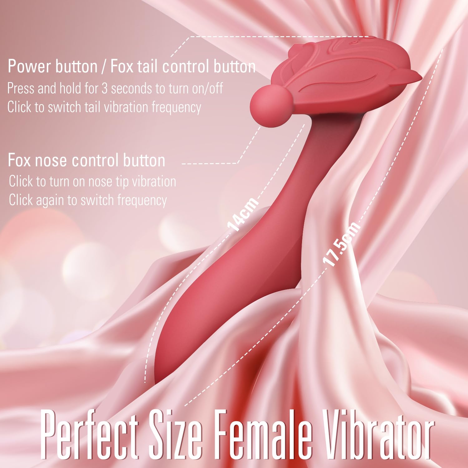 FOXWANG Sex Toy for Women G Spot Vibrator Clitoris Stimulation - 6.7" Body Safe Silicone Clit Massager Vibrator for Females Pleasure with Dual Motor 7*7 Vibration Modes Adult Sex Toy for Couple(Red)