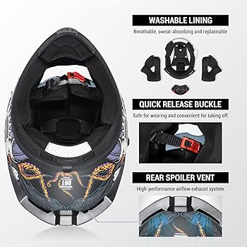 【新品３点セット】BRUNT heaven and earth Amazon.com: TRIANGLE Motorcycle Helmets Full face Helmet for