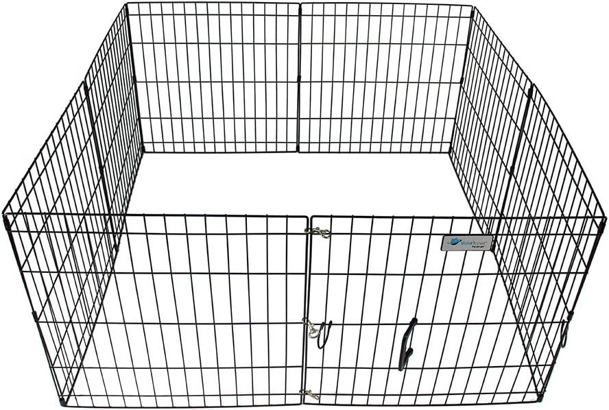 ValuPlanet Epoxy Folding Dog Exercise Pen, 30-Inch, Black