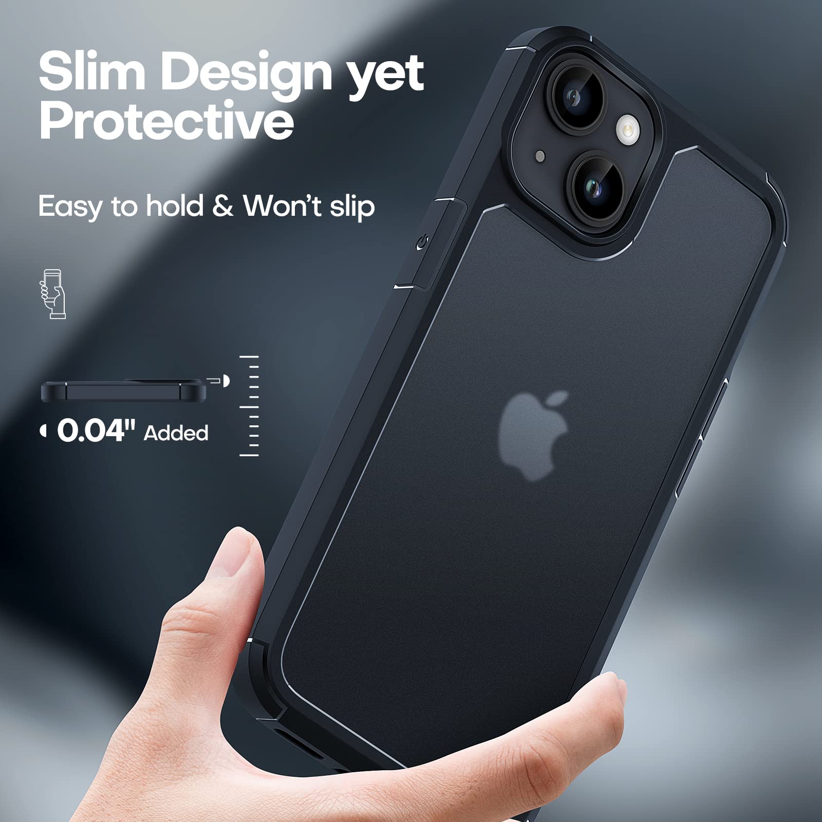 Coque IPhone 15 Pro 3-en-1 : 1 Coque Anti-jaunissement + 2 Protecteurs écran - Protection 360° Antichoc - Gris