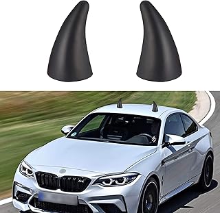 TOMALL 2pcs 3D Devil Bull Horn Antenna Roof Top Stickers for Car Front Rear