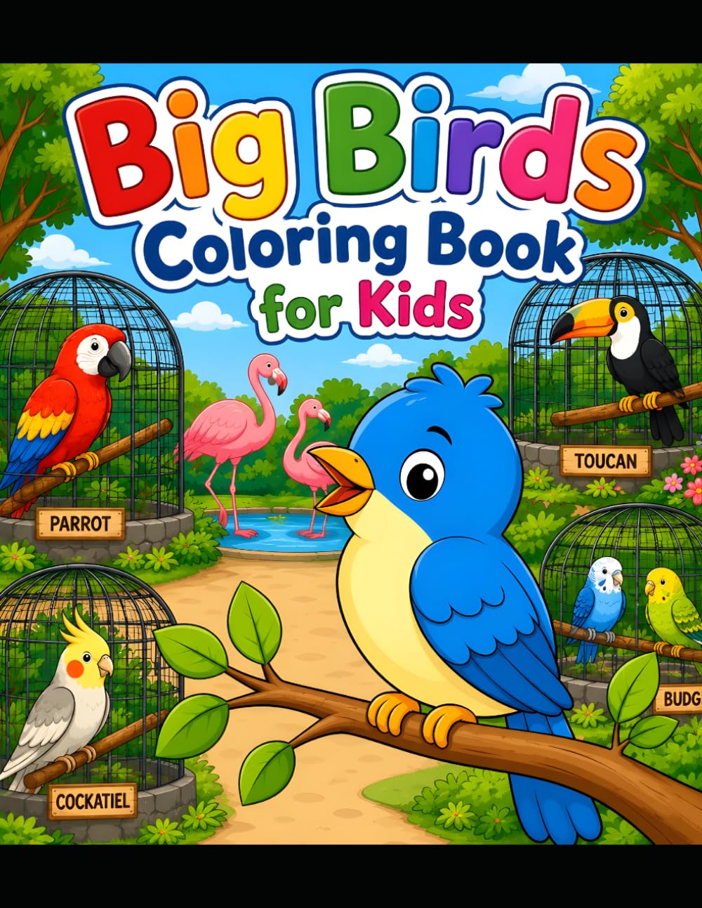 Big Birds Coloring Book for Kids Ages 3-6: Fun and Easy Bird Coloring Pages for Toddlers & Preschoolers | Cute Bird Illustrations with Bold Lines for Early Learning and Creativity