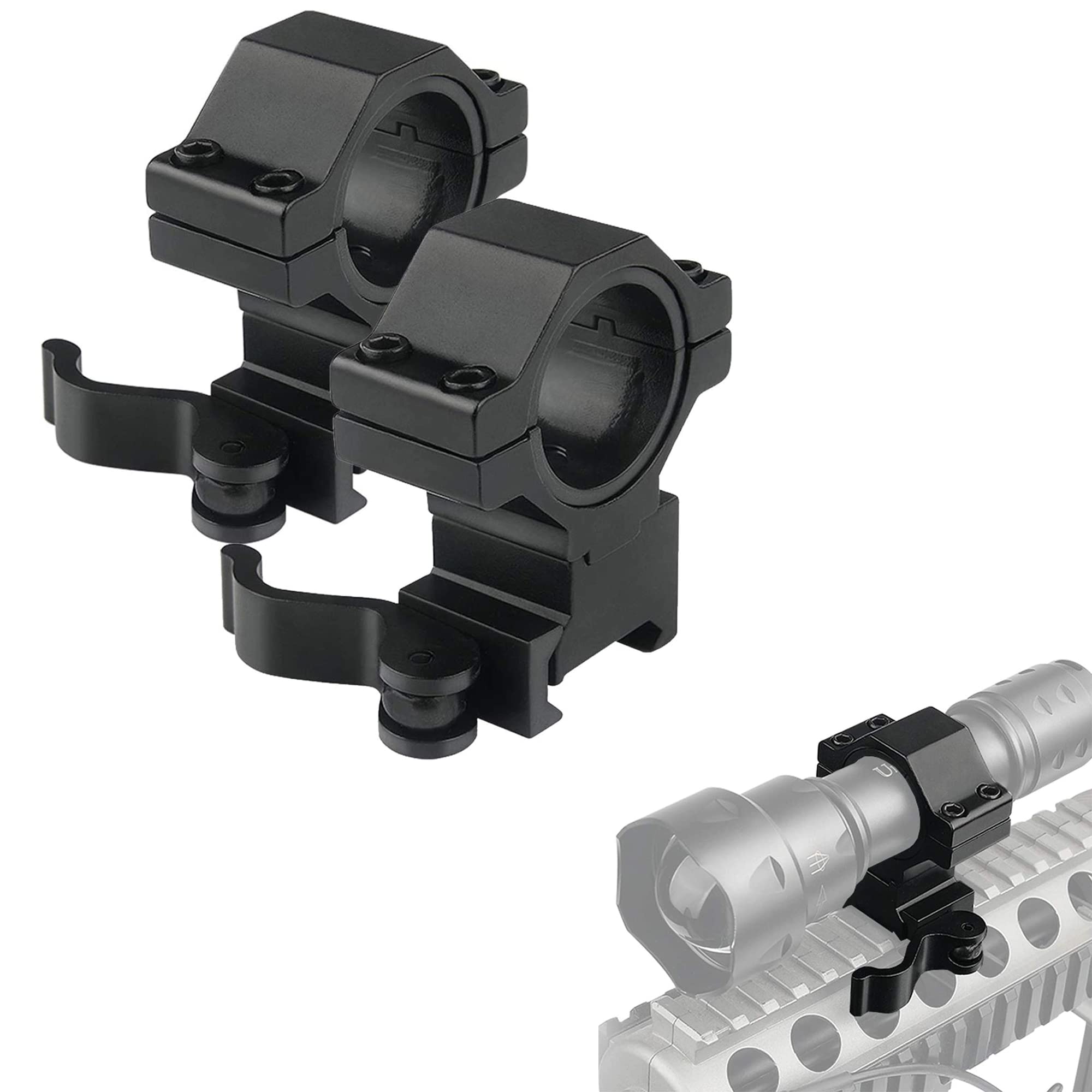 360 Tactical 30mm Heavy Duty Hex Shape Rifle Scope Rings W/1