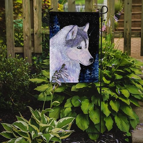 Miniatura 2 de Caroline's Treasures SS8617GF Bandera de jardín de Husky siberiano para buzón, bandera decorativa para patio exterior, obras de arte de patio,