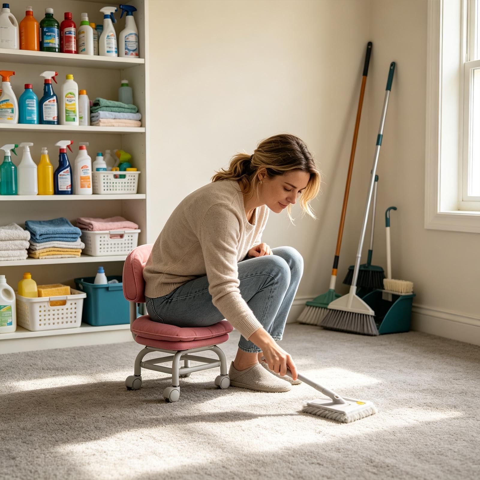 Tabouret roulant avec - Chaise pivotante avec roulettes