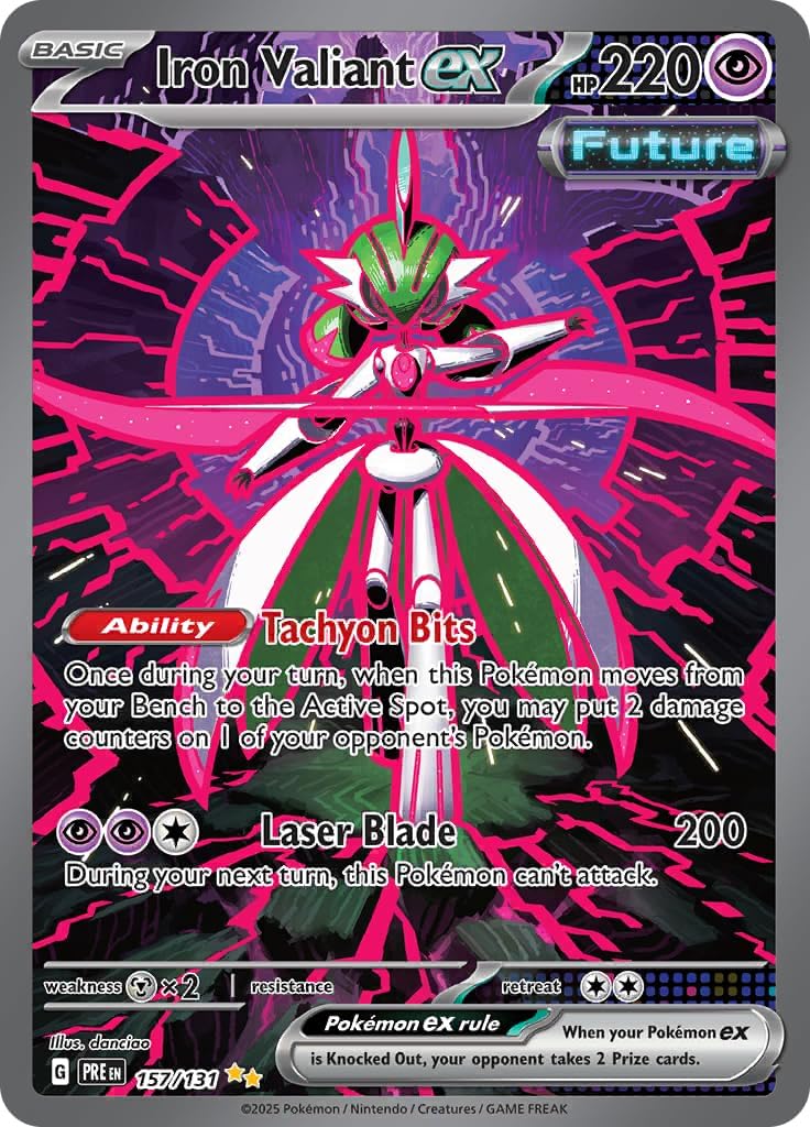 Pokemon - Iron Valiant ex 157/131 – Prismatic Evolution – Special Illustraion Rare – Full Art Foil Card