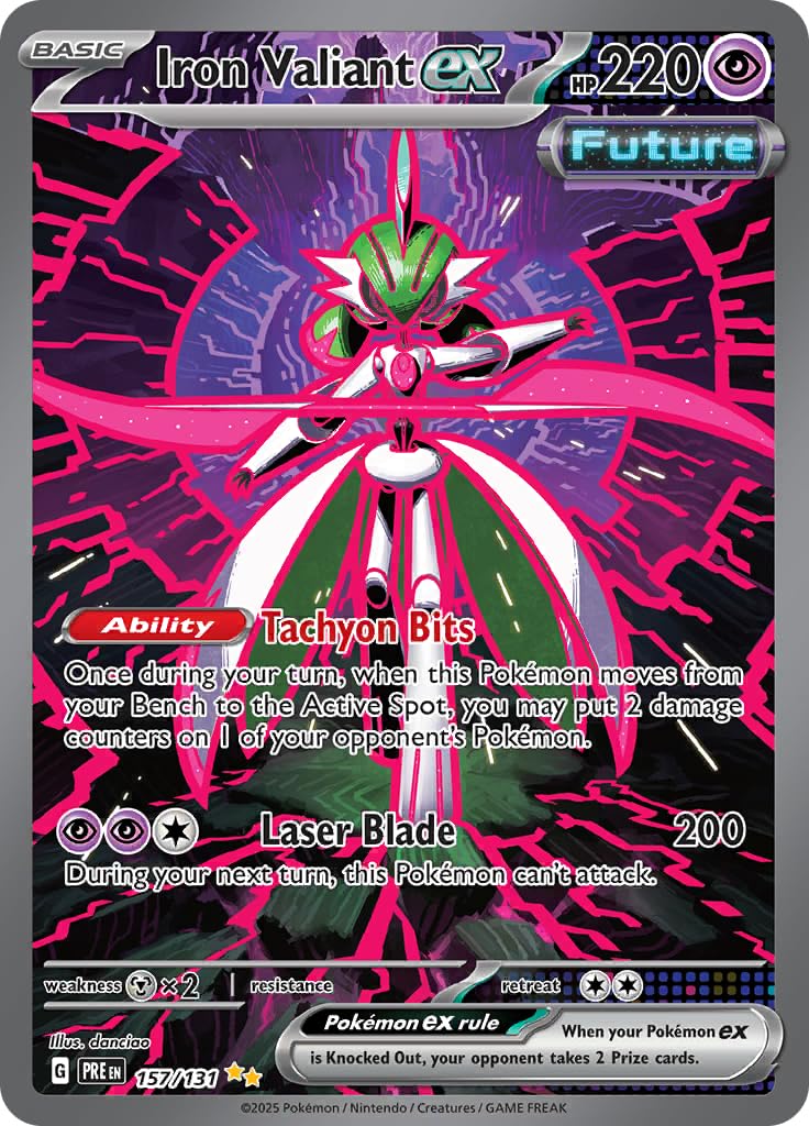 Pokemon - Iron Valiant ex 157/131 – Prismatic Evolution – Special Illustraion Rare – Full Art Foil Card