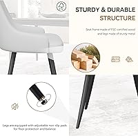 Vista 5 de Modern Dining Chairs Set of 4, Spacious Dining Room Chairs with Thick Cushion, Comfortable Faux Leather Upholstered Dining Chairs with Metal Legs