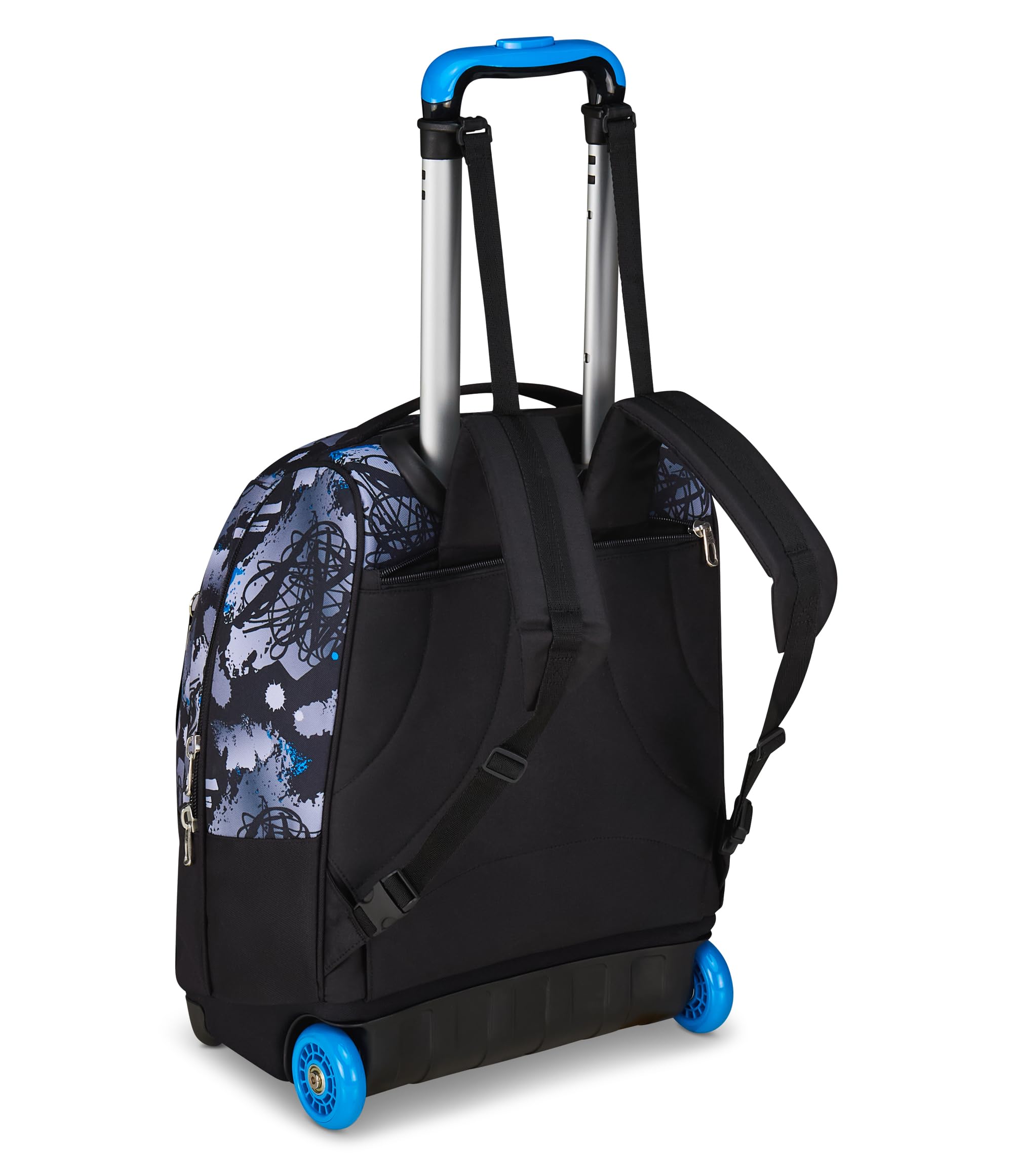 Seven Zaino Trolley, Scuola Elementare, Doppio Uso, Doppio Scomparto, Spallacci a Scomparsa, Bambino, Hue & Writes, nero/blu