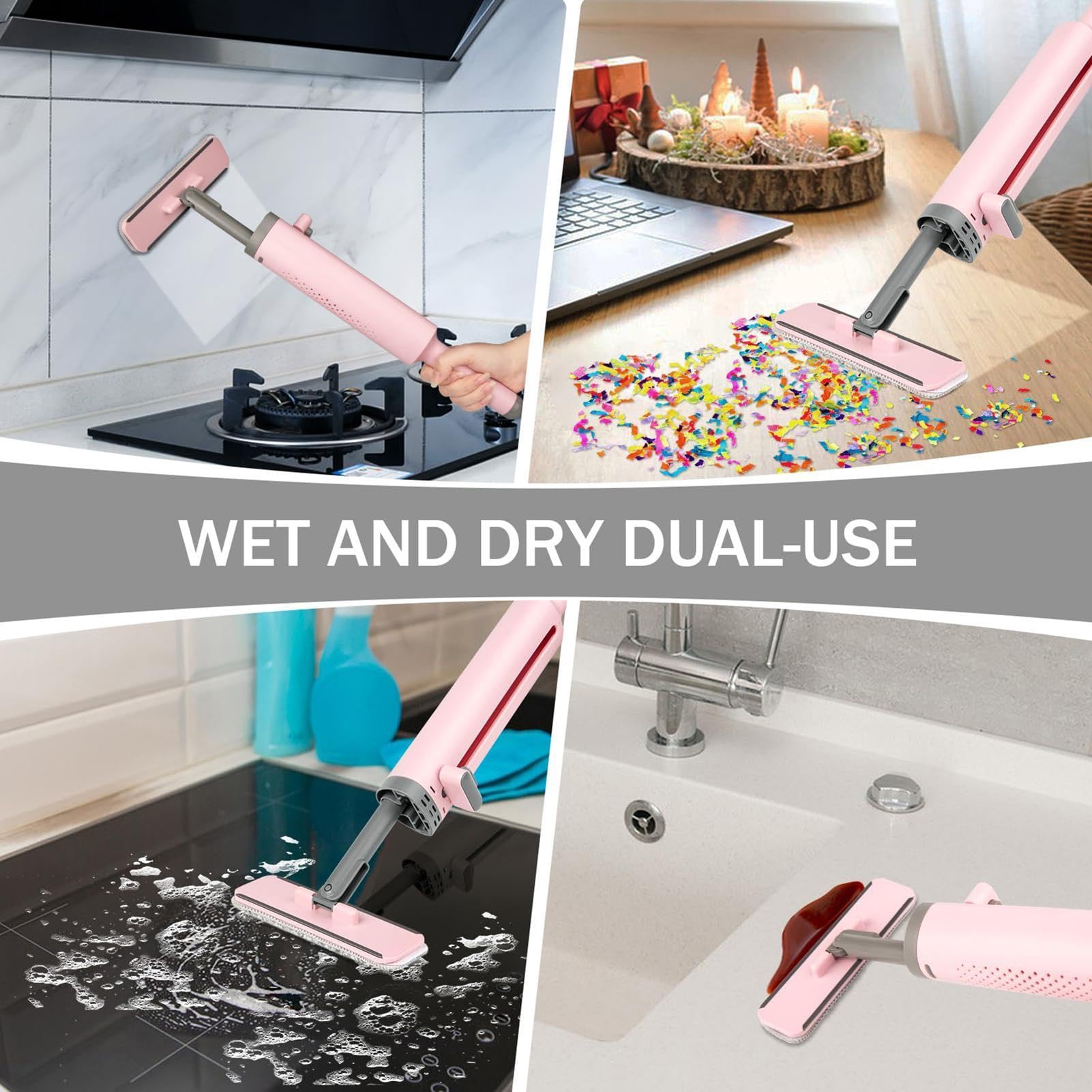 Balai Essoreur Plat Avec Seau Mains Libres Pour Nettoyage Microfibre W