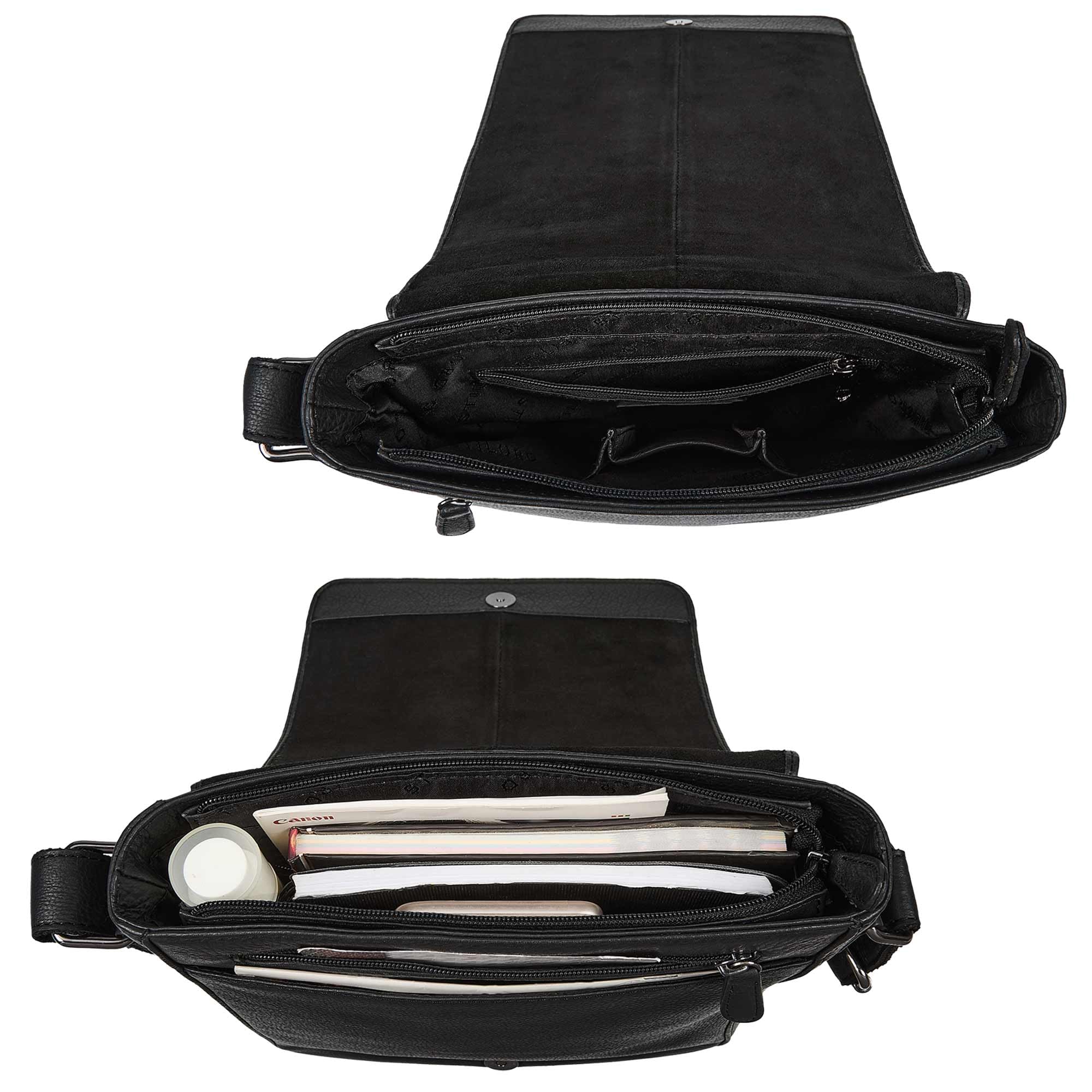 STILORD 'Cosmo' Vintage Mariconera Piel Auténtico para Hombres Bolso Bandolera Mediana Compacta para Tablet 12 Pulgadas Messenger de Piel Auténtica Bolsa Cruzada