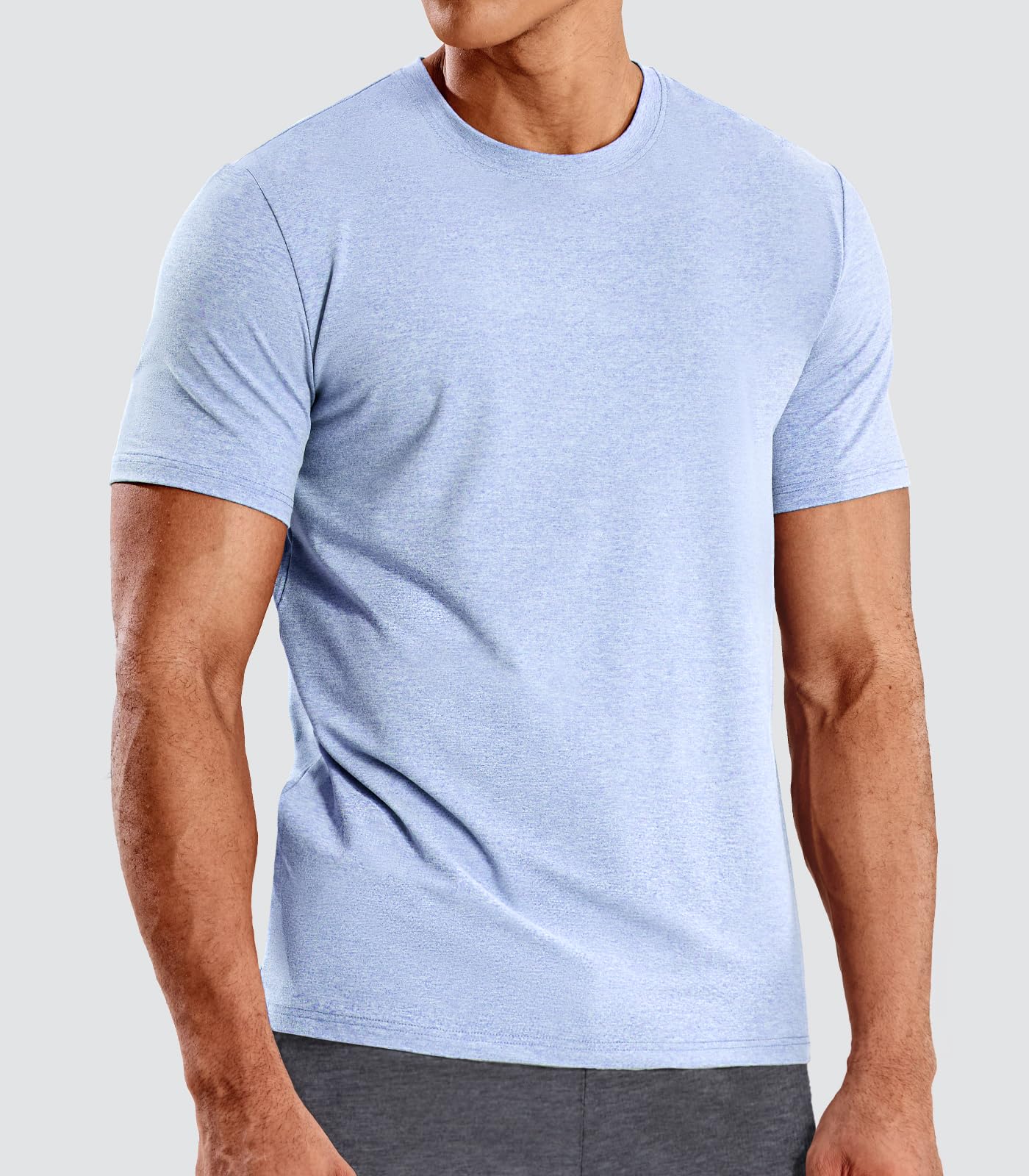 MIER Maglietta da uomo a maniche corte Dry Fit morbida maglietta atletica traspirante attiva casual da corsa top girocollo