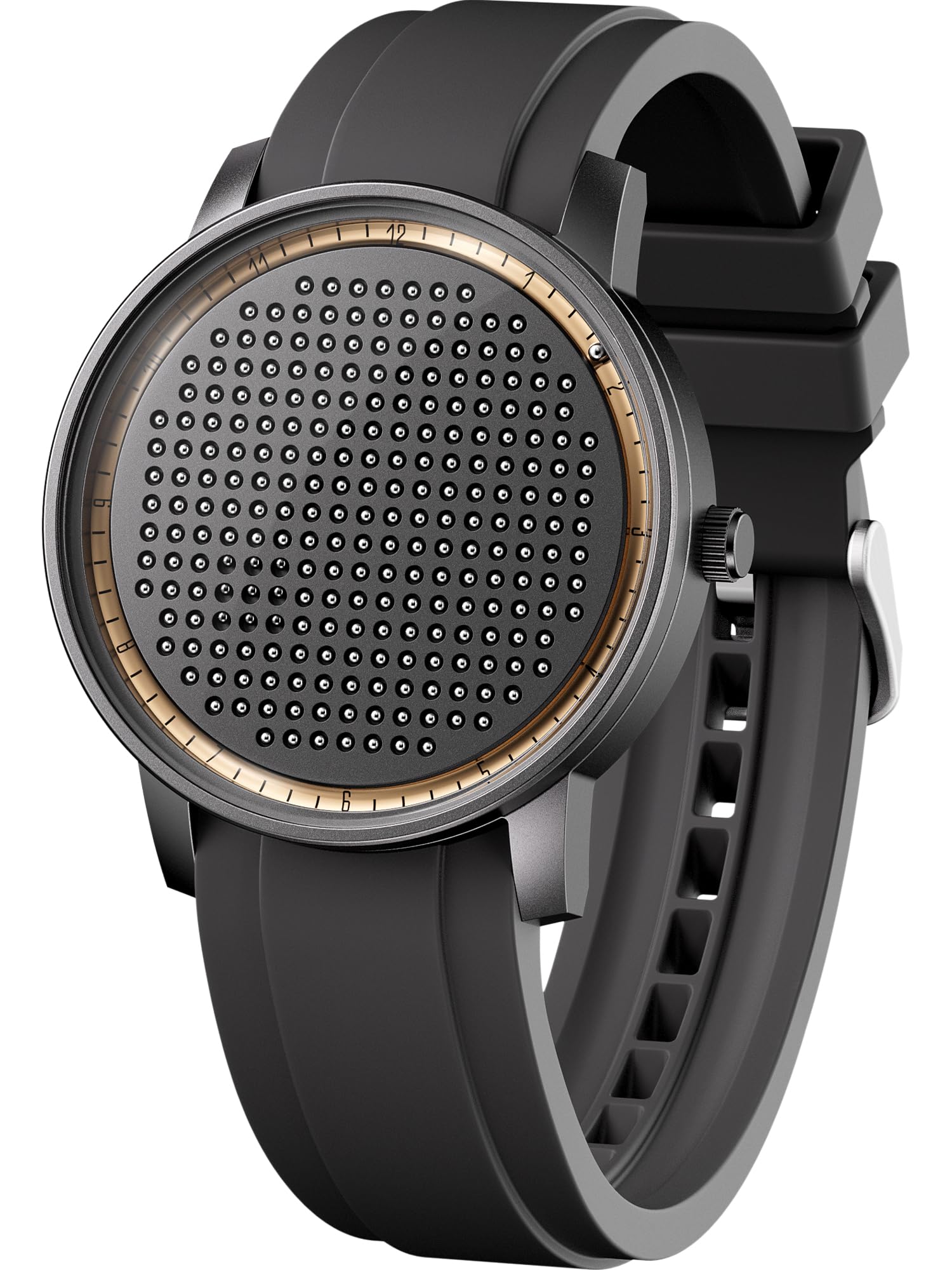 EUTOUR Orologio Magnetico da Uomo con Inseguimento Dinamico Creativo Minimalista alla Moda Orologio al Quarzo con Cuscinetto a Sfera 40mm Cinturino in Silicone Nero