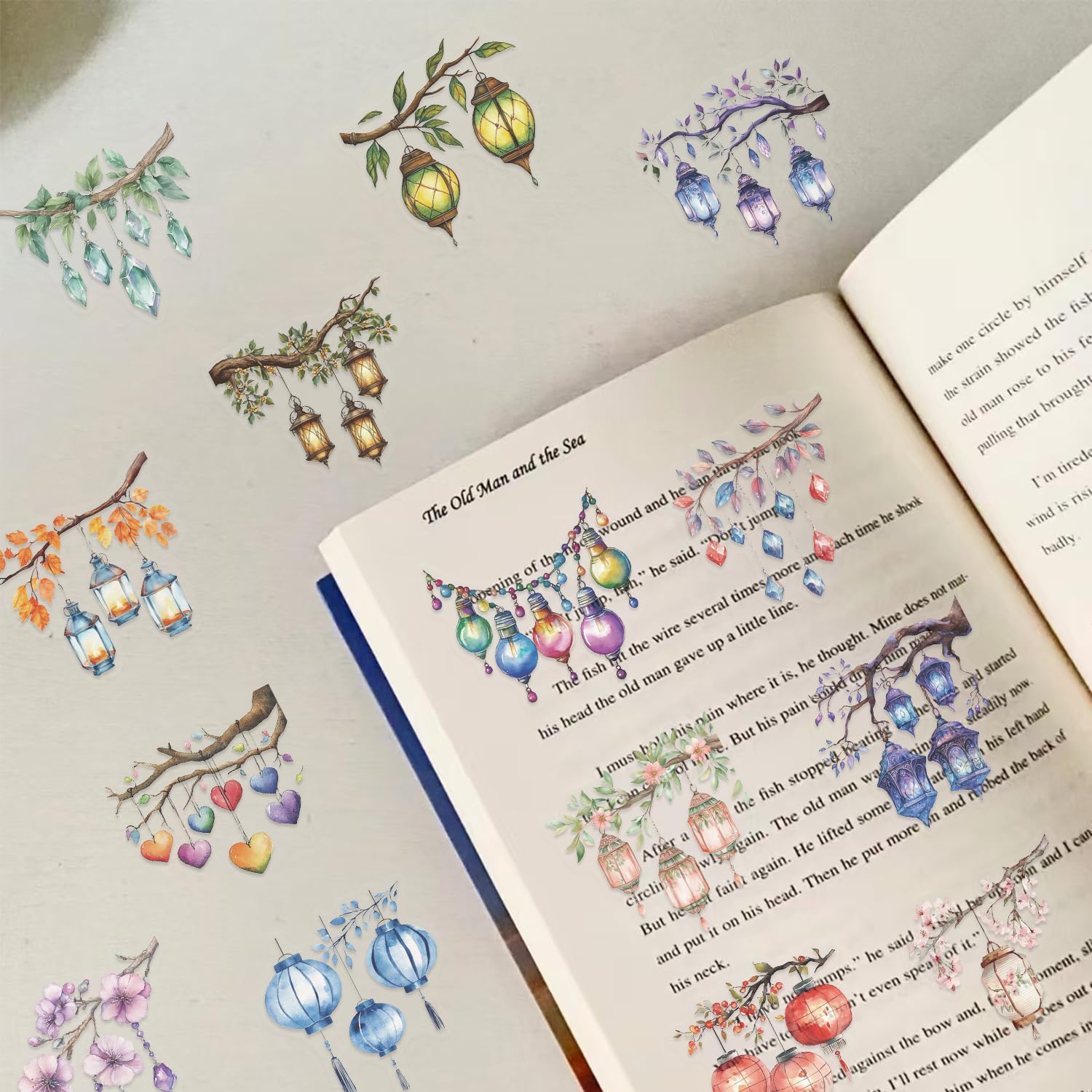 50 Stück Aesthetic Lichter Aufkleber - Vintage Sticker Für Laptop & Journal