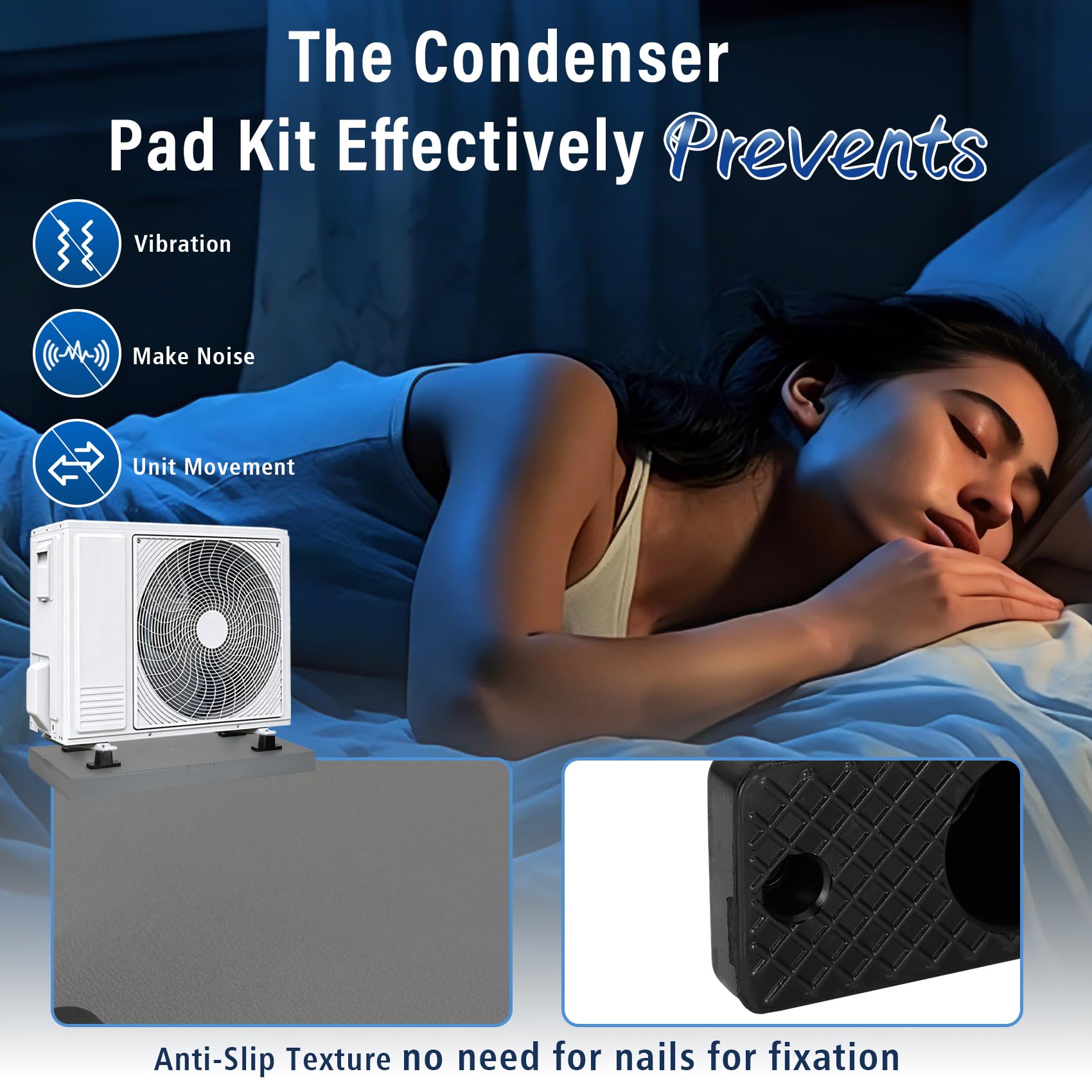 Mini almohadilla condensadora dividida con almohadillas de goma