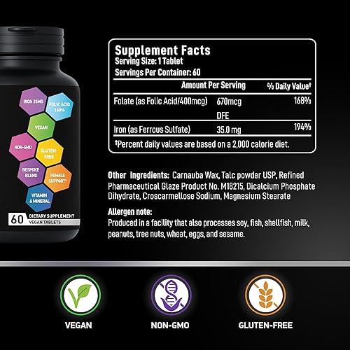 Miniatura 6 de Complejo de colágeno Beauty y suplementos de hierro vegano para mujeres, paquete de defensa de la edad