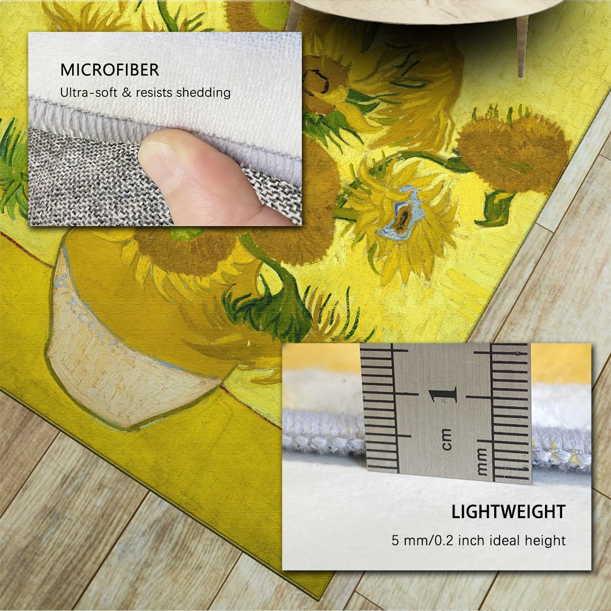 Waschbare Teppich 180x240 Fleckenresistente Teppiche für das Wohnzimmer rutschfeste Rückseite Vintage Blumenmuster großflächiger Vorleger Schlafzimmer Faltbarer klassischer Kunst