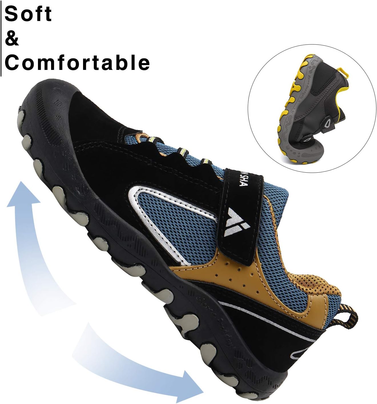 Mishansha Kids Hiking Boots Toddler Girls Boys Hiking Shoes Water-Resistant Anti-Collision Non-Slip Athletic Outdoor Trekking Boots - Image 4
