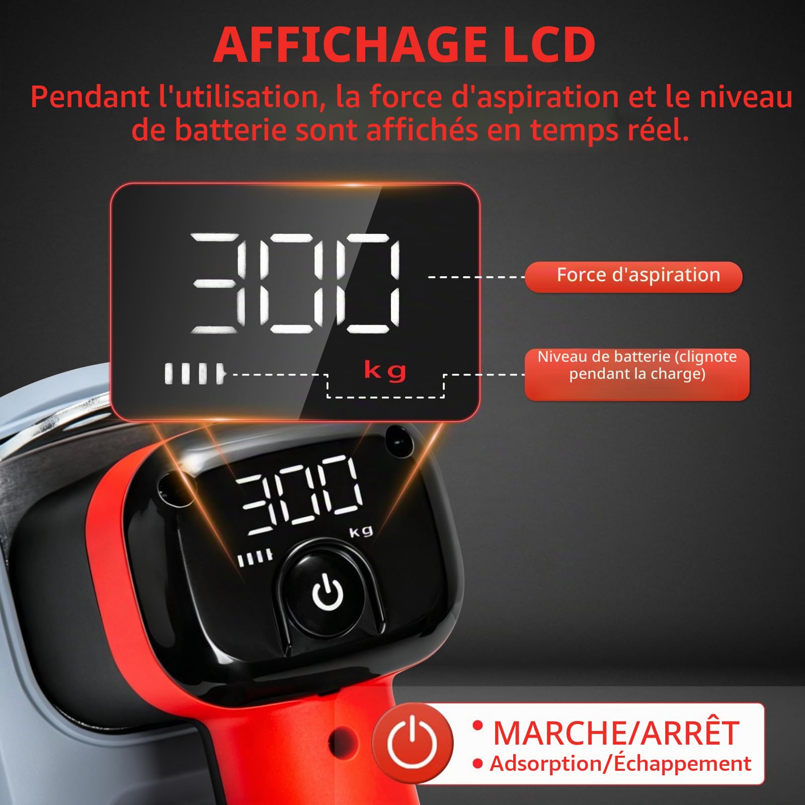 Ventouse Carrelage Vitre, 300 kg Force d'Adhérence