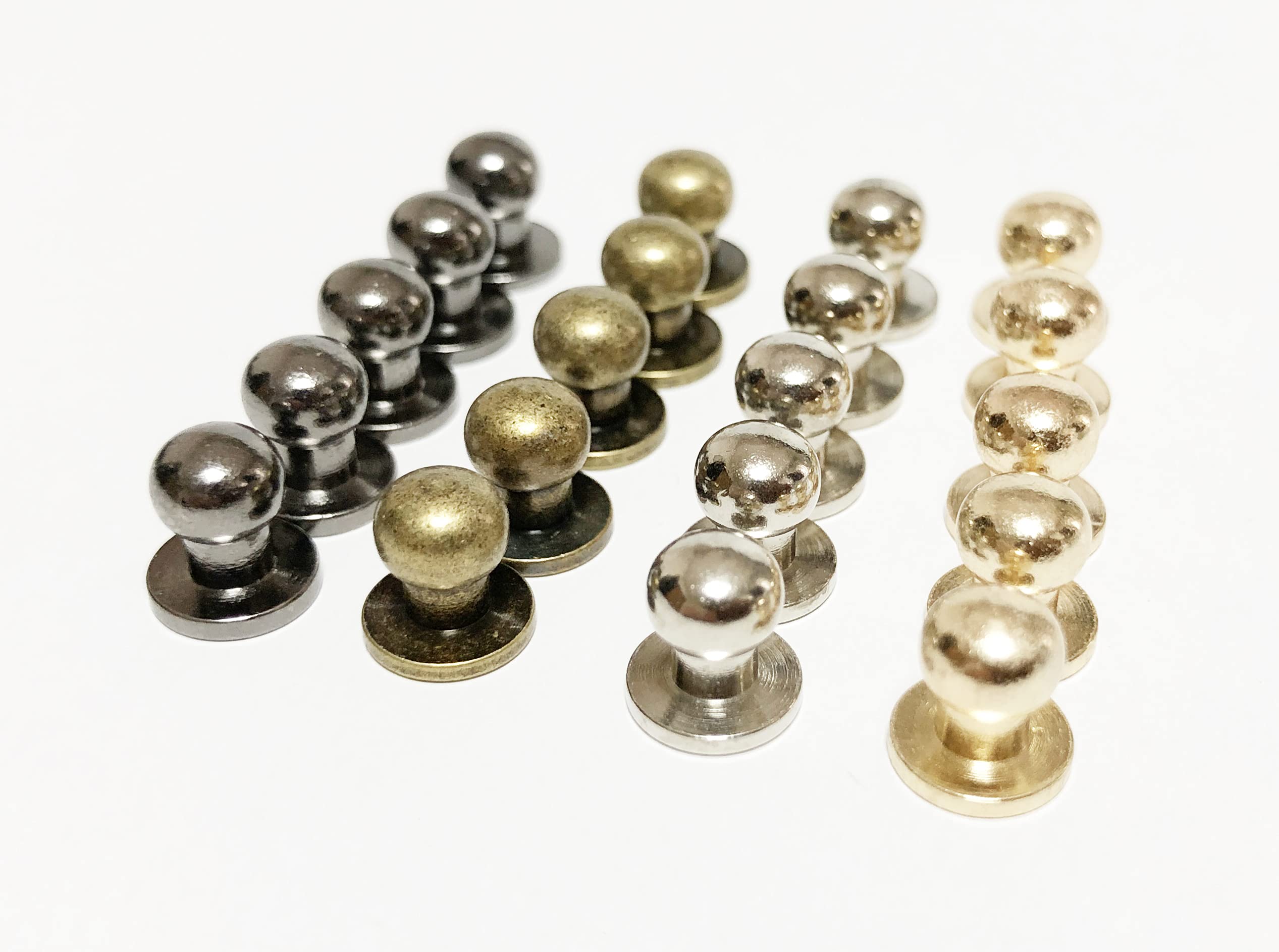 Amazon.co.jp: レザークラフト ネジ式 ギボシ レザー用 金具 頭 6mm 金