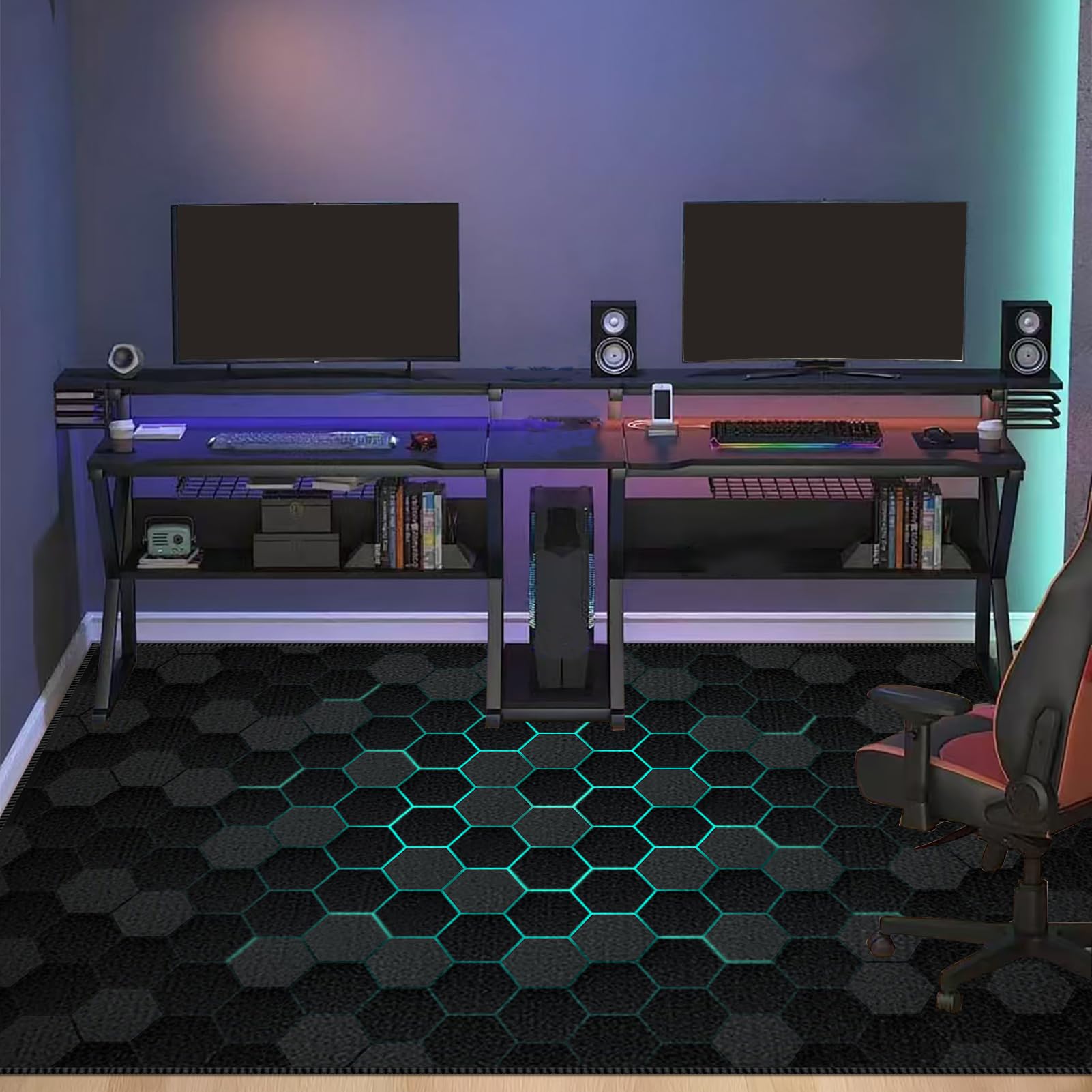 180 x 230 cm Tapis Gaming Sol, Tapis de Protection de Sol pour Sols Durs, Tapis de Chaise de Bureau pour Moquette, Tapis Chaise Gaming Antidérapant, Tapis de Protection de Sol Dur