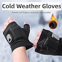 Vista 2 de Heated Gloves for Women, Portable Heating Gloves with Digital Display, Rechargeable Smart Thermostatic Electric Heated Fingerless Glove, Hand Warmer