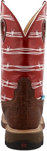 Miniatura 3 de Botas de trabajo occidentales impermeables de 12 pulgadas para hombre, con puntera nano, botas occidentales casuales para hombres, sillín y rubí