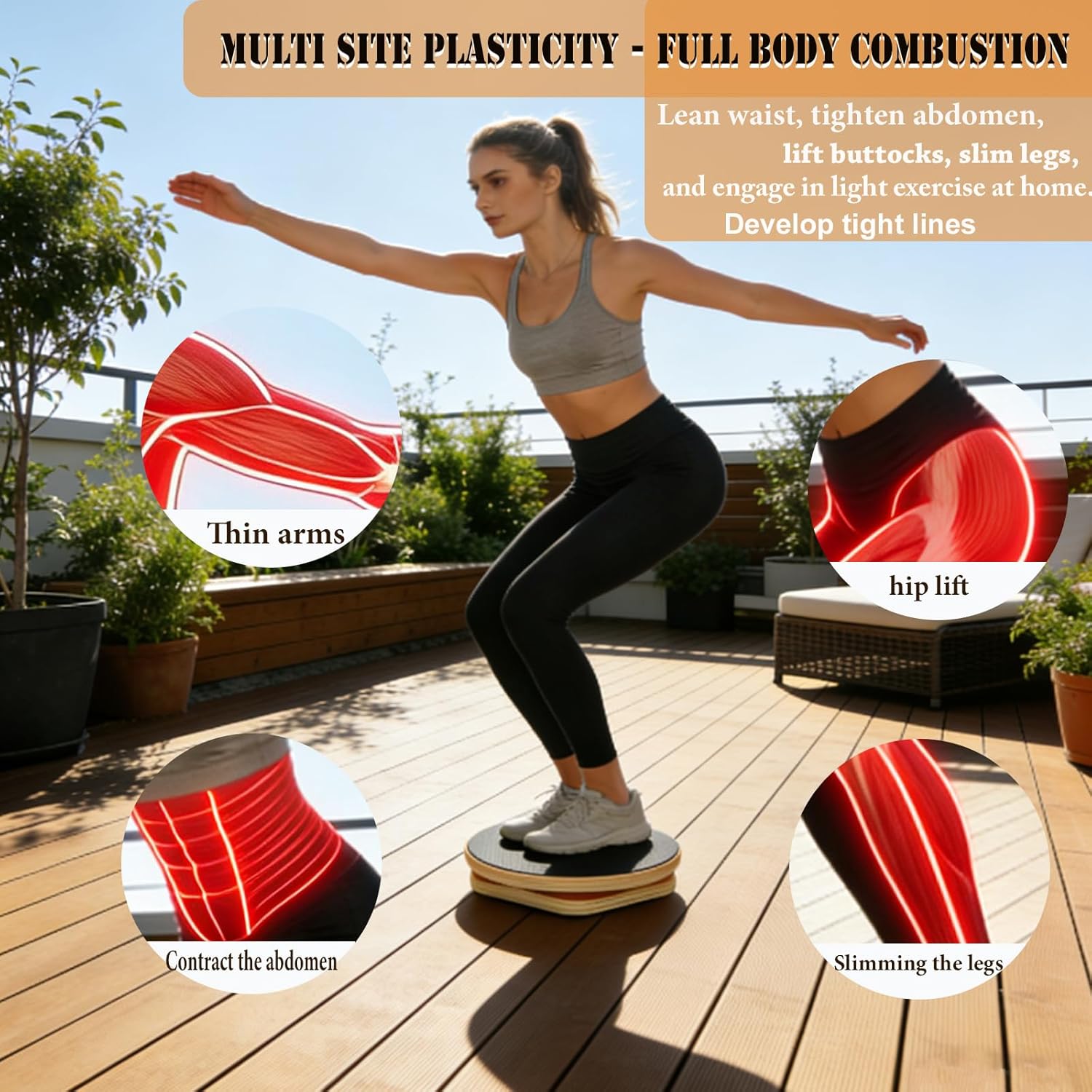 Ab Twister Board for Exercise,12 inch Waist Twisting Disc,Wood Waist Twisting Disc,Full Body Toning Workout,for Slimming and Strengthening Abdominal & Stomach Exercise Equipment