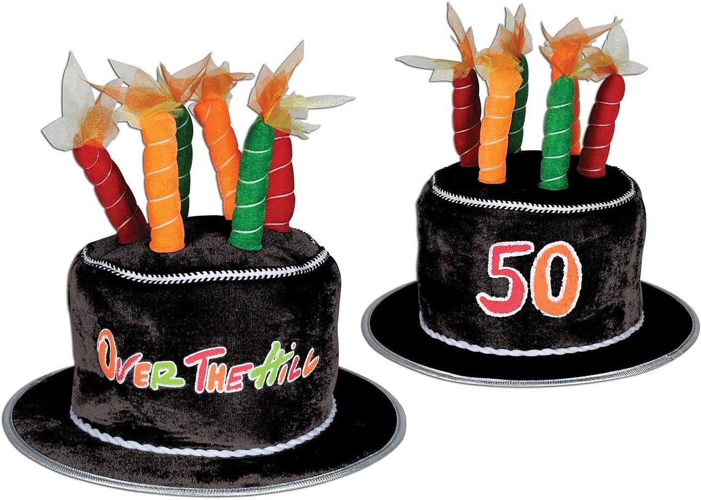Beistle Unisex 40th Over the Hill Cake Hat With Candles