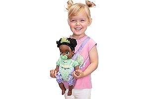Disney Princess Baby Doll Deluxe with Tiara, Carrier, Plush Friend, Pacifier, Bib & Baby Bottle