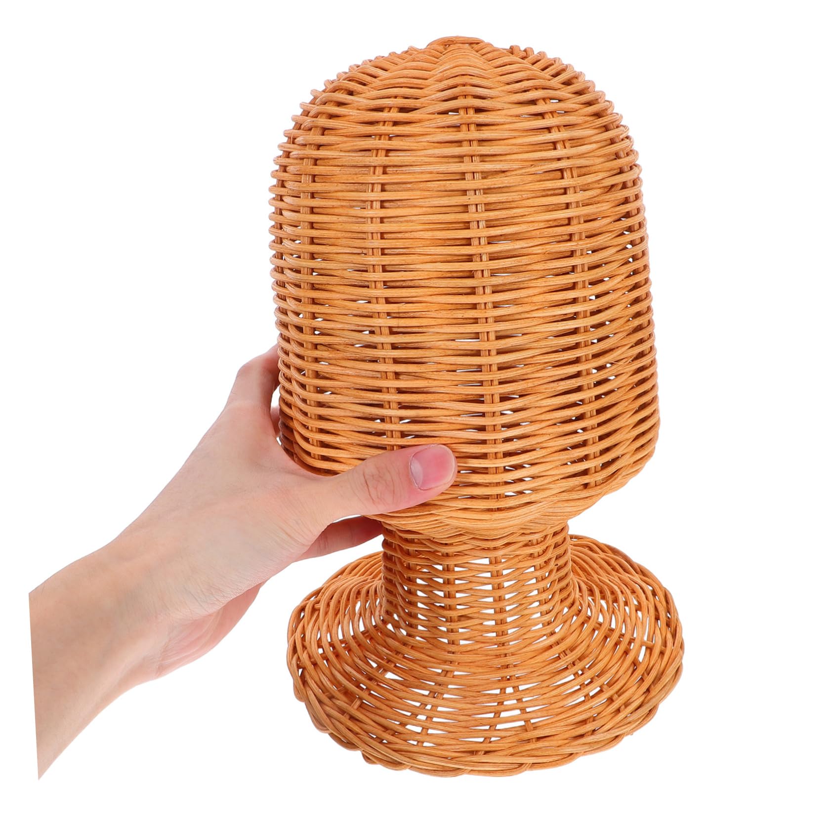 Ciieeo Expositor de Sombreros Decorativo de Ratán, Tejido Modelo de Mesa